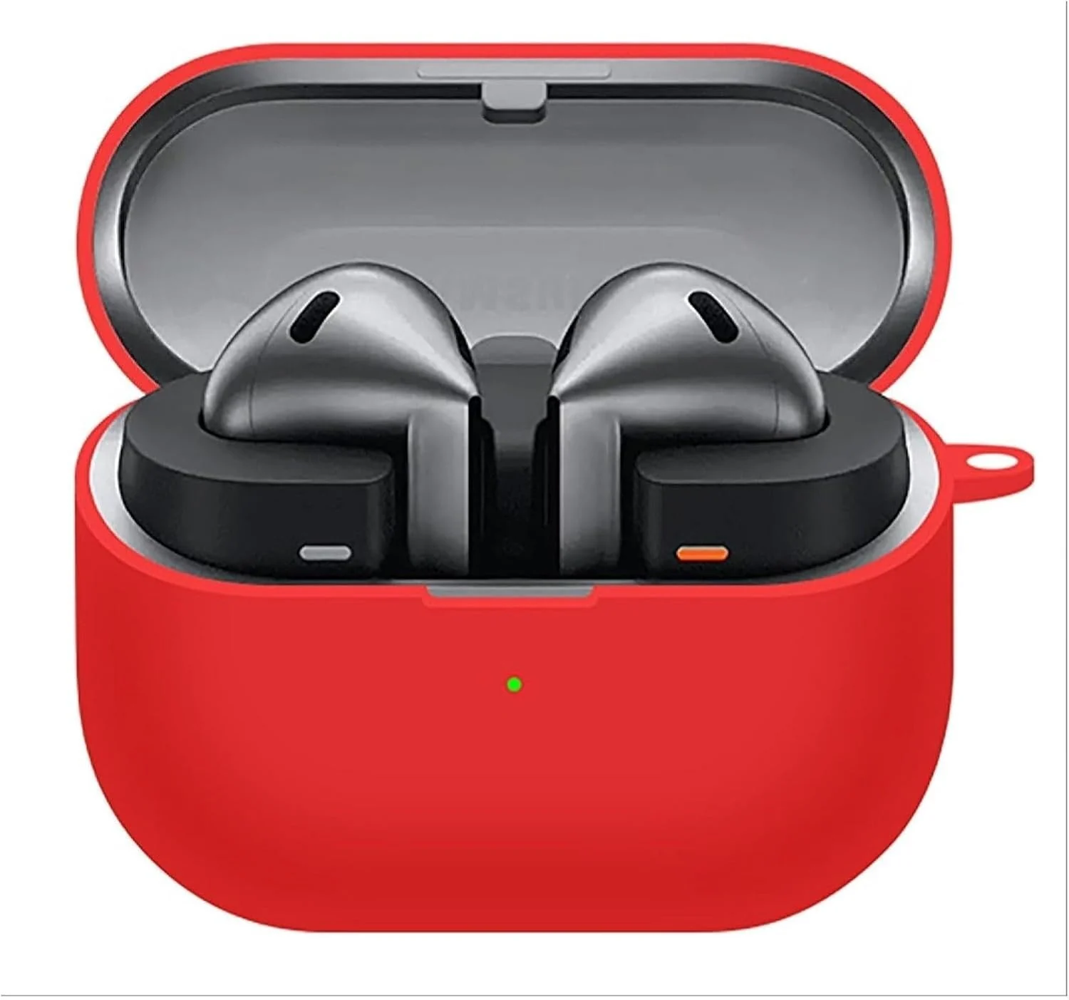 DL3 Mobilak Compatible with Samsung Galaxy Buds3 FE/Galaxy Buds 3 FECase Cover, Soft Silicone Shockproof Protective Case Wireless Earbuds with Carabiner, Front LED Visible