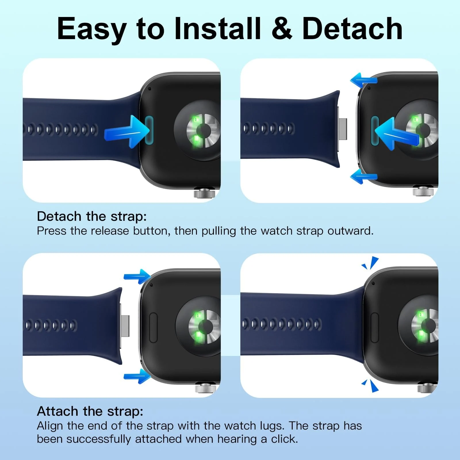 DL3 Mobilak Sport Strap Compatible with Xiaomi Redmi Watch 4/ Xiaomi Band 8 pro, Soft Silicone Sports Wristband for Men Women, Double Ring Adjustable Replacement (Midnight) - Midnight blue