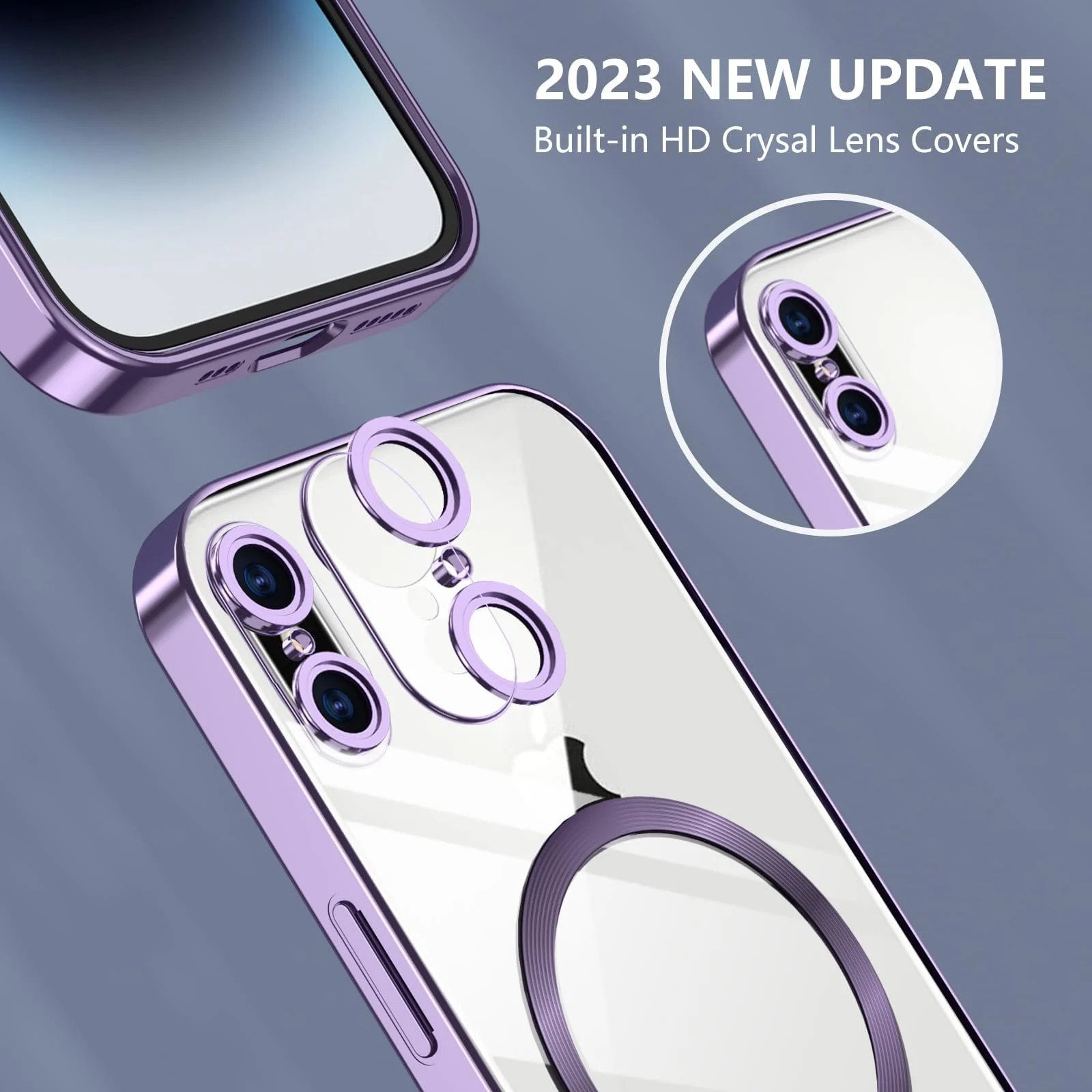 DL3 Mobilak Clear MagSafe-Compatible Magnetic Case for iPhone X / iPhone XS with Camera Protection - Purple