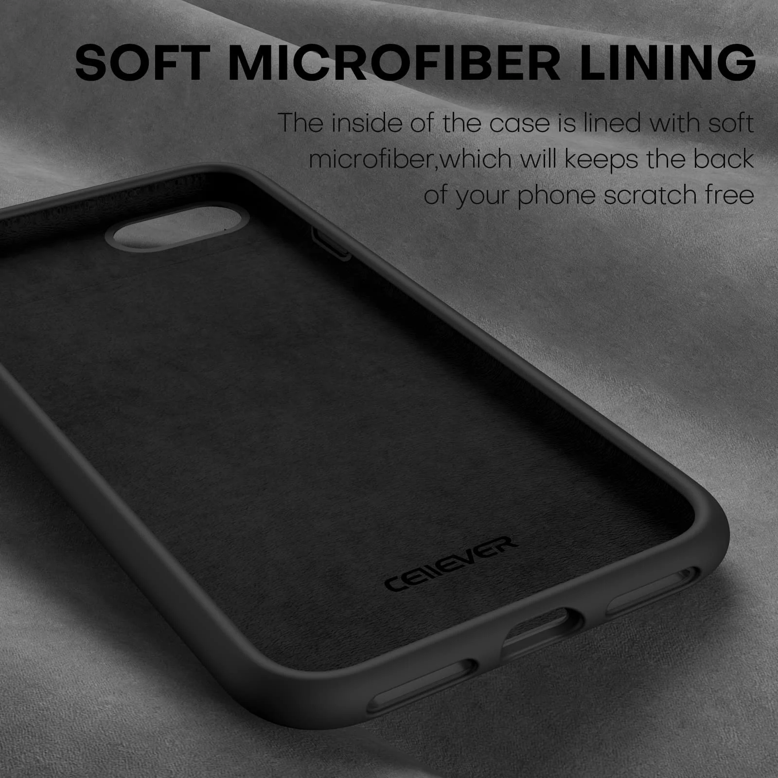 DL3 Mobilak Liquid Silicone Protective Case with Soft Microfiber Lining for iPhone SE 2022, SE 2020, iPhone 7, iPhone 8 - Black