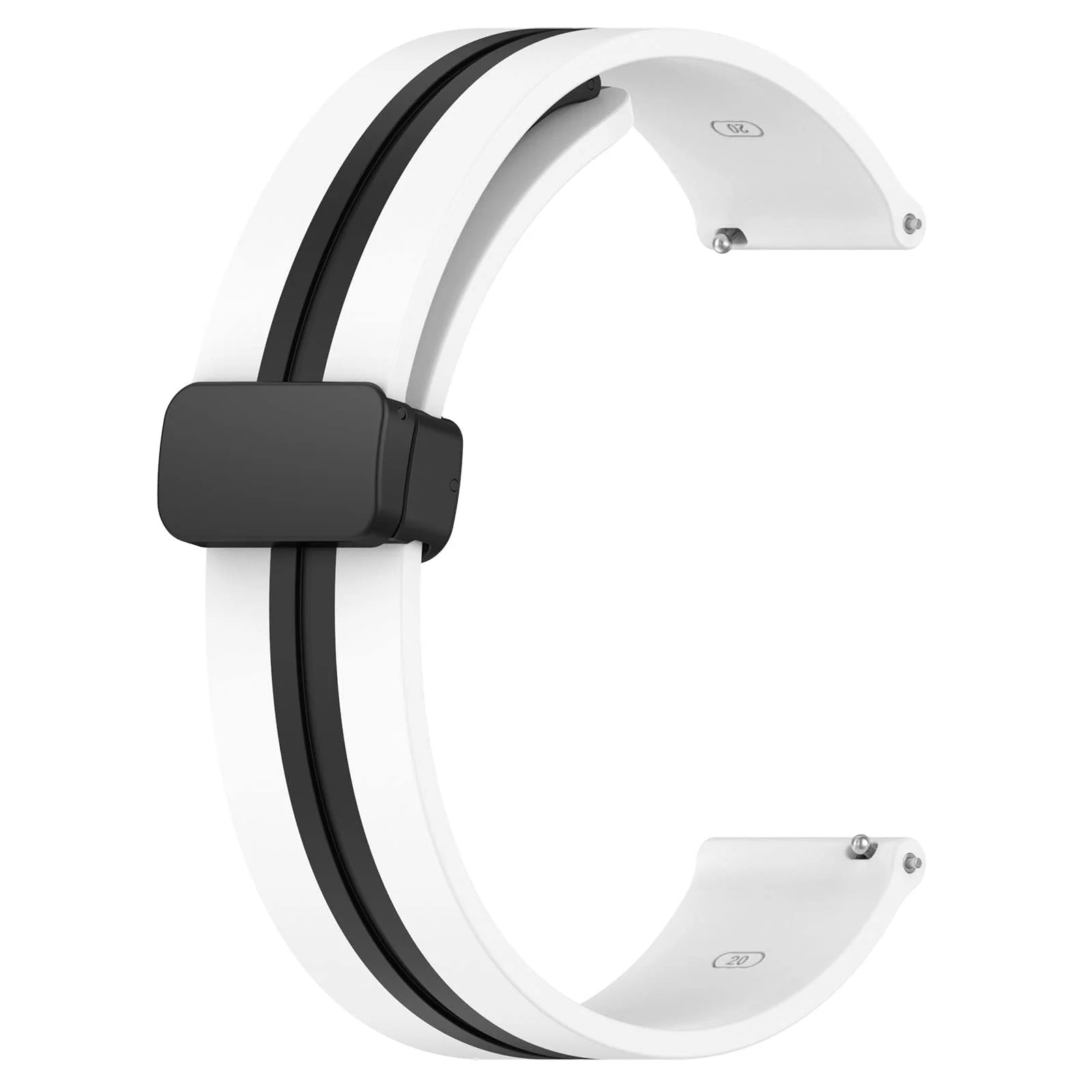 DL3 Mobilak 22MM Silicone Band Magnetic Clasp Strap For Xiaomi Redmi Watch 5 Active/5 Lite/Compatible with Samsung Galaxy Watch 46mm/Watch 3 45mm/Gear S3/Huawei watch (GT6 GT5 GT4 GT3 (A. ) - A.White Black