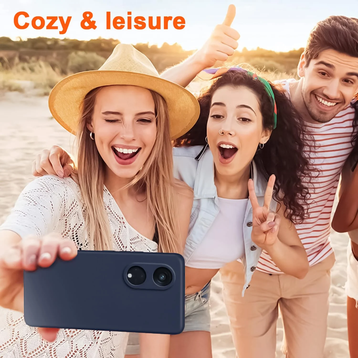 DL3 Mobilak Liquid Silicone Protective Case for OPPO Reno 8T 5G / OPPO A1 Pro with Microfiber Lining and Shockproof Design - Midnight Blue