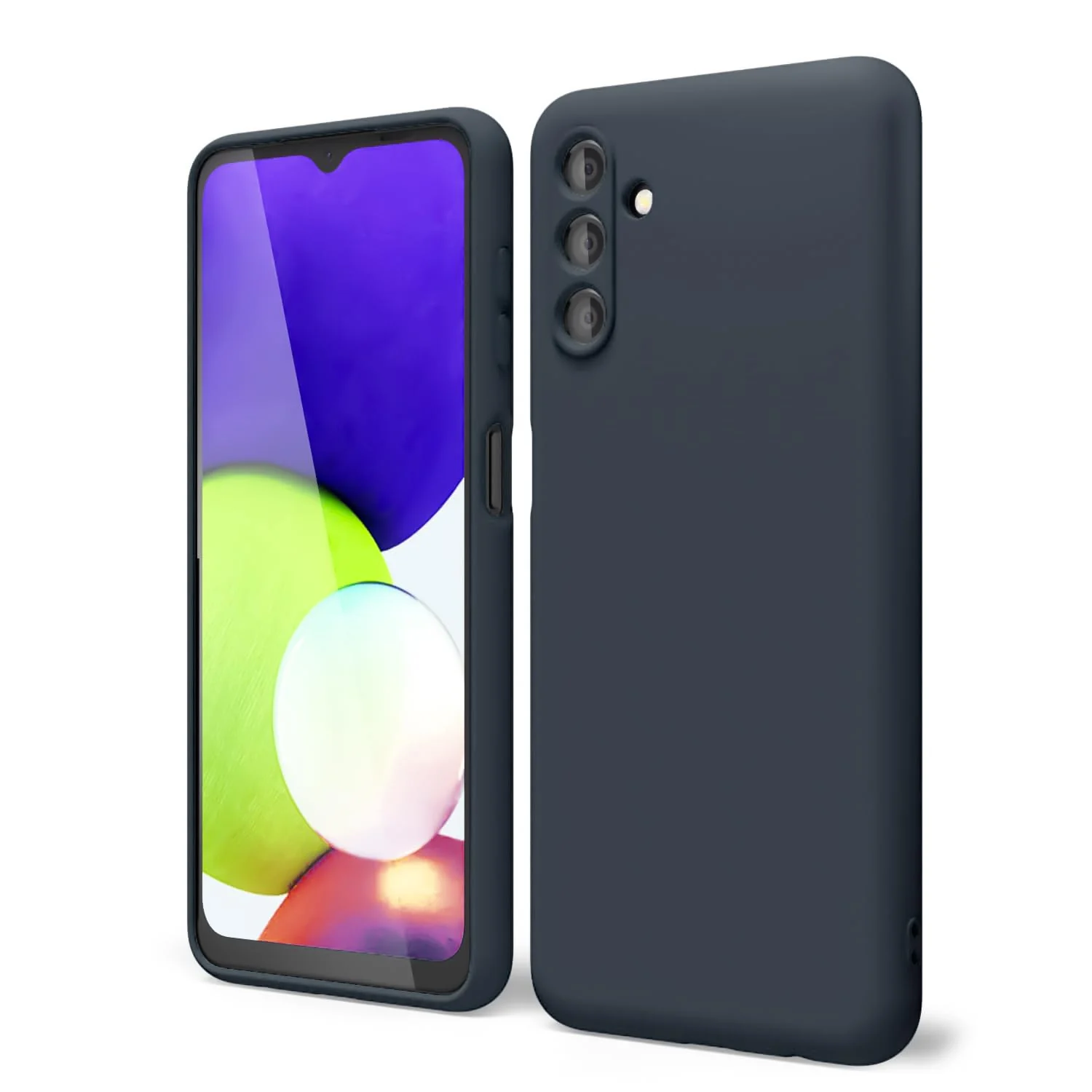 DL3 Mobilak Silicone Protective Case for Samsung Galaxy A15, Shock-absorbing protection, Scratch-resistant surface, Soft microfiber lining - MidNight Blue