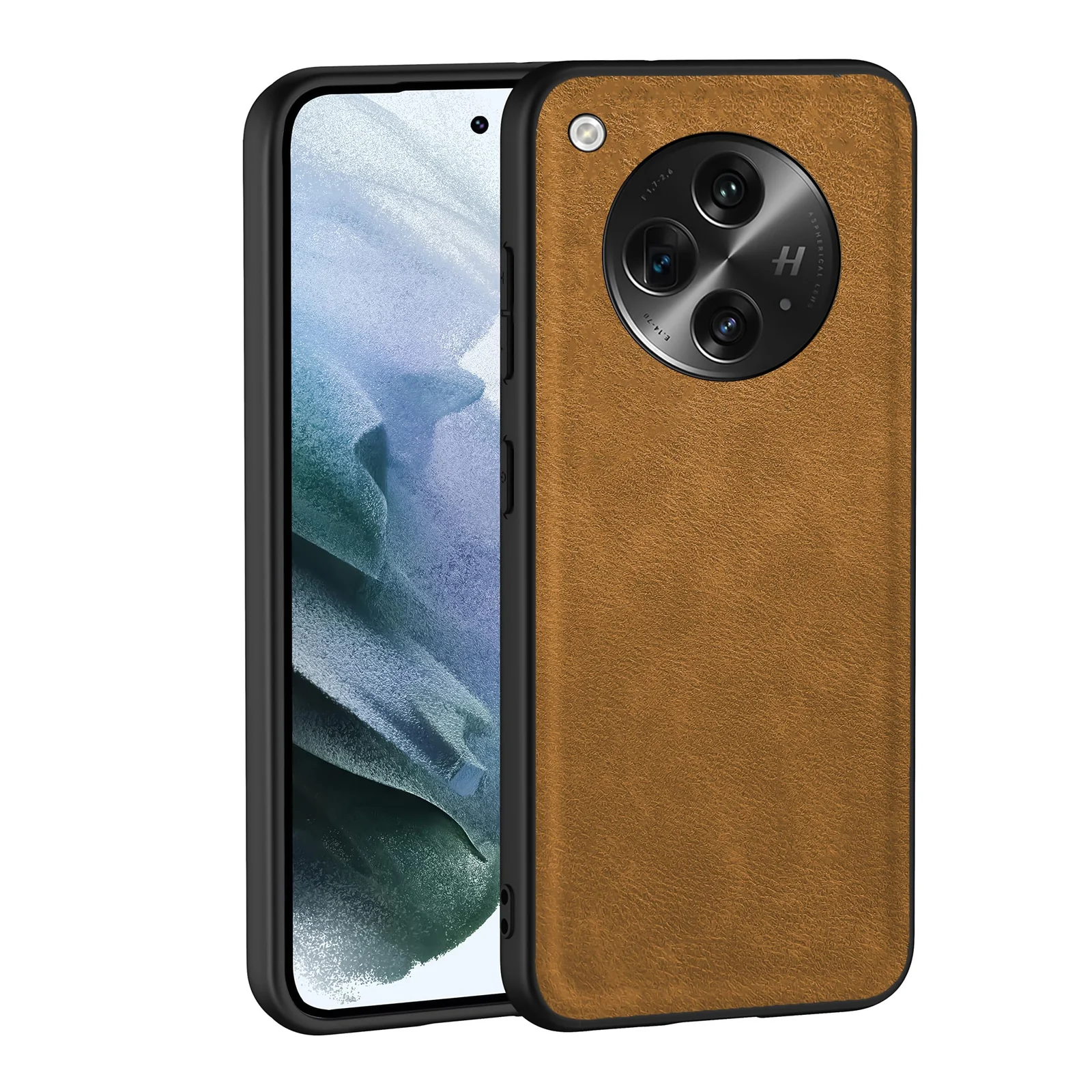 Dl3 Mobilak Case for Oppo Find N3 Leather Case,Anti-Drop, Anti-Shock, Non-Slip Texture,Simple Cell Phong Cover (Black)