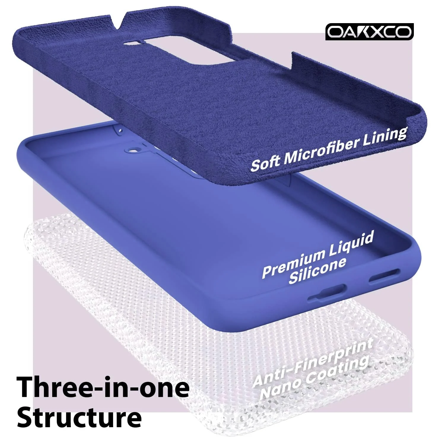 DL3 Mobilak Liquid Silicone Protective Case with Soft Microfiber Lining with Full Camera Protection for Samsung Galaxy S22 5G - Light Blue