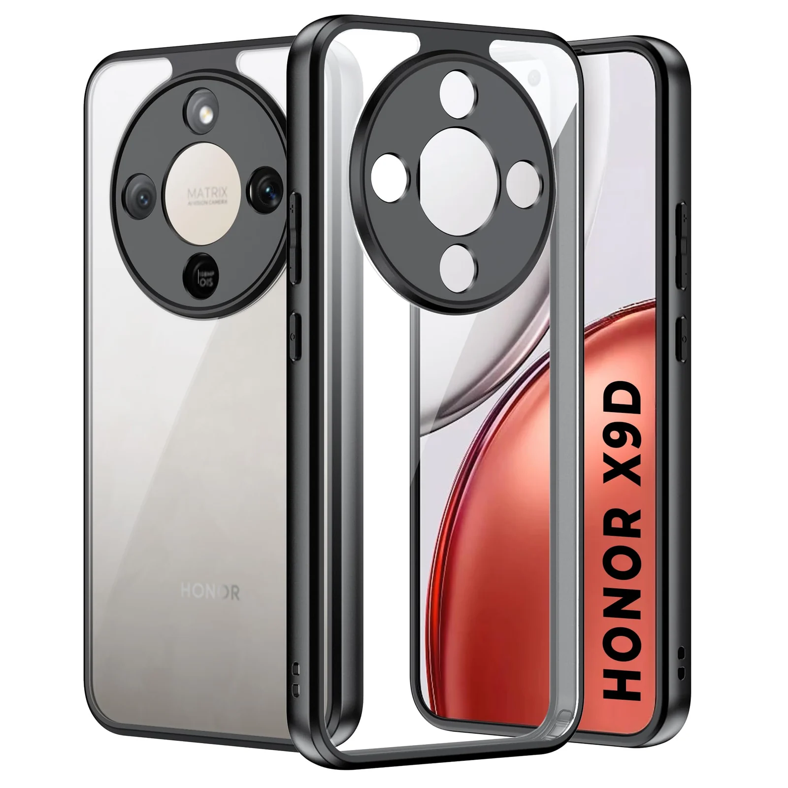 DL3 Mobilak Compatible with Honor X9D / Magic 8 Lite / X70 Case, Military-Grade Shockproof Anti-Yellowing, Slim Protective Phone Case Full Bumper Cover With Camera Lens Protective - Black