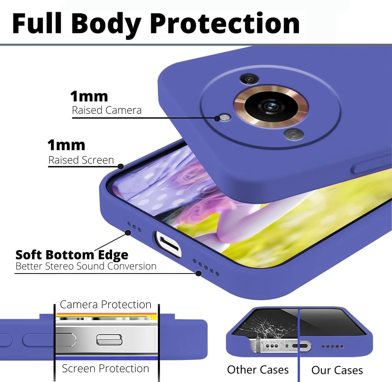 DL3 Mobilak Liquid Silicone Protective Case with Soft Microfiber Lining with Full Camera Protection for realme 11 Pro & realme 11 Pro+ Plus 5G - Light Blue