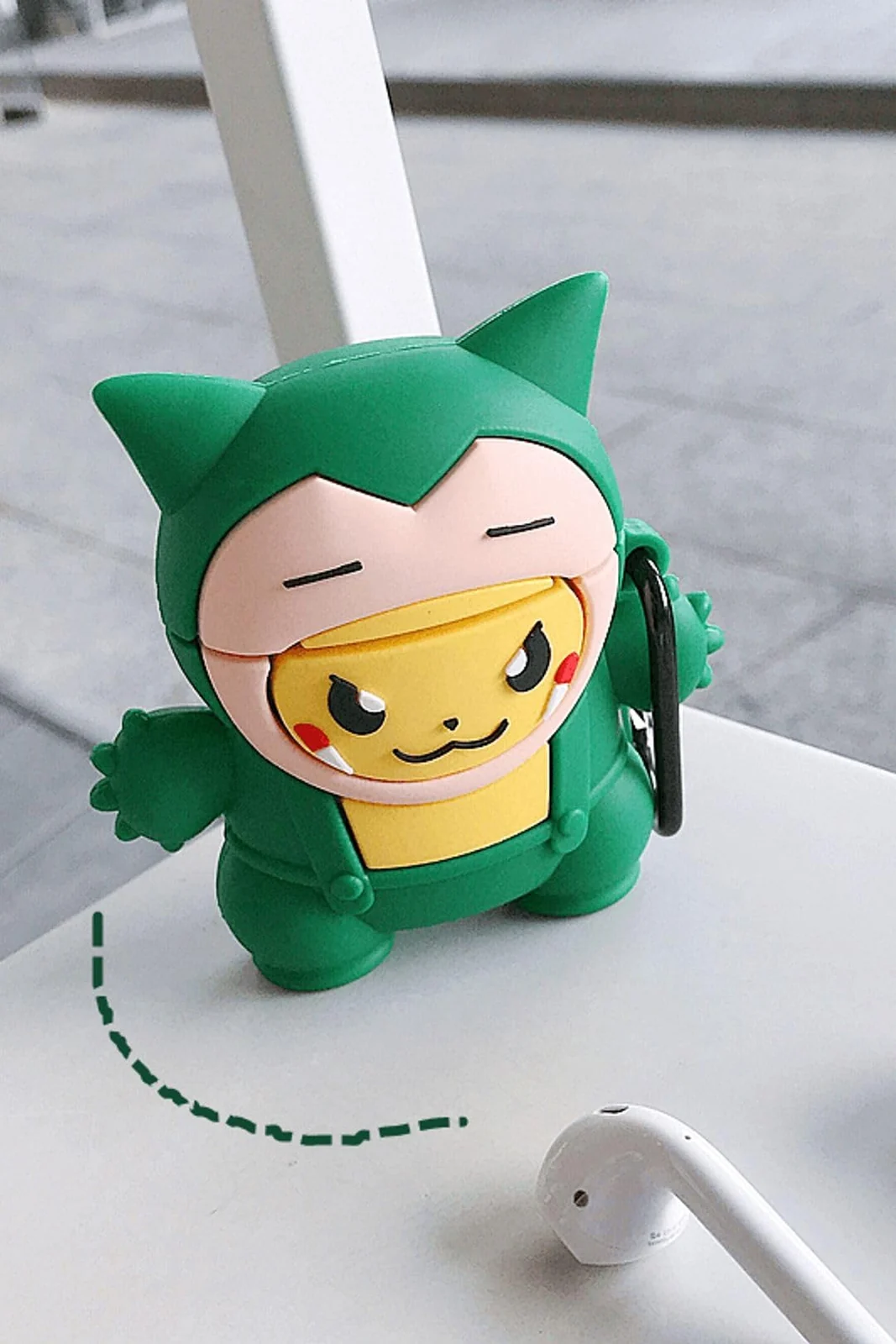 DL3 Mobilak AirPods Pro Case Soft Silicone Shockproof Cover for Apple AirPods Pro, New 3D Cute Cartoon Creative Fun Case Skin with Keychain Design for AirPods Pro Charging Case 2019 - Green Yellow