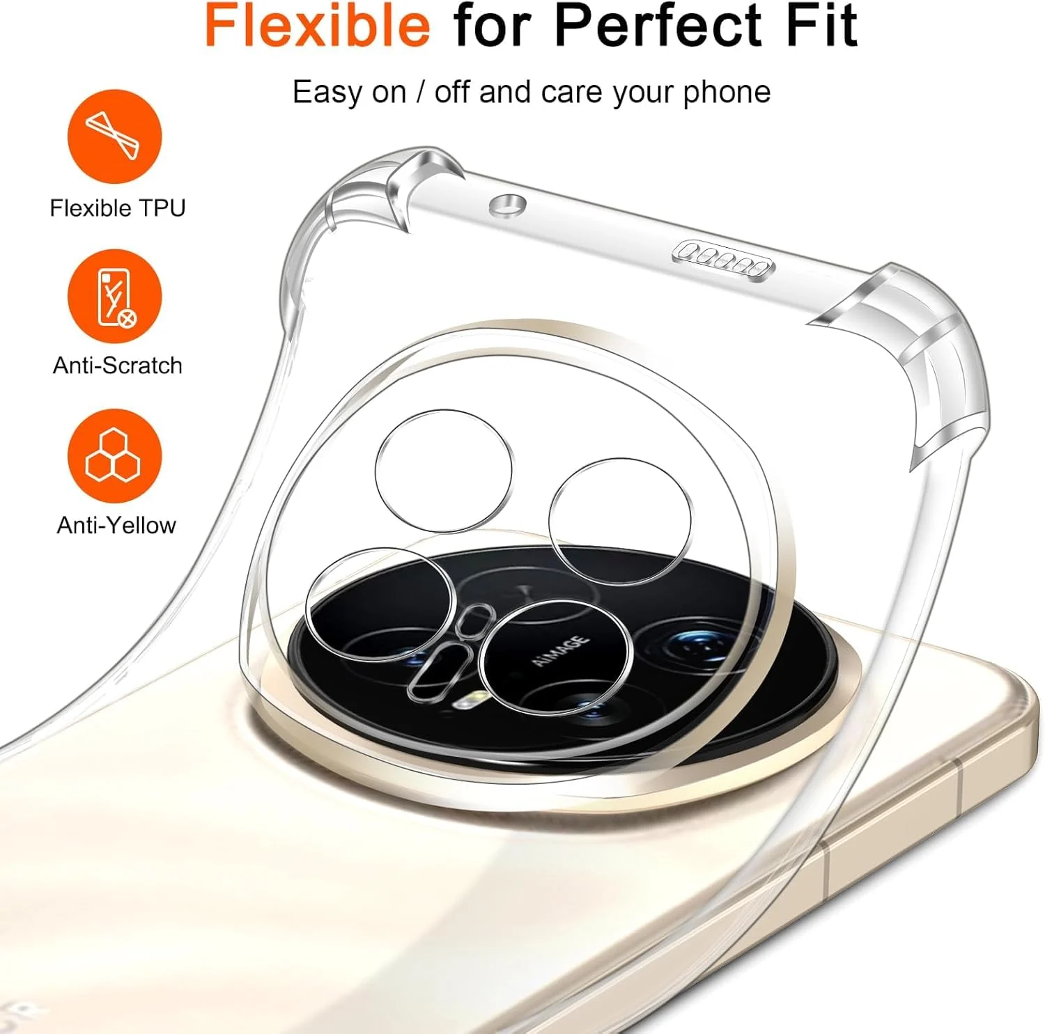 DL3 Mobilak Clear TPU Protective Case for Honor Magic 8 Pro 5G with Camera Protection and Shockproof Design - Clear