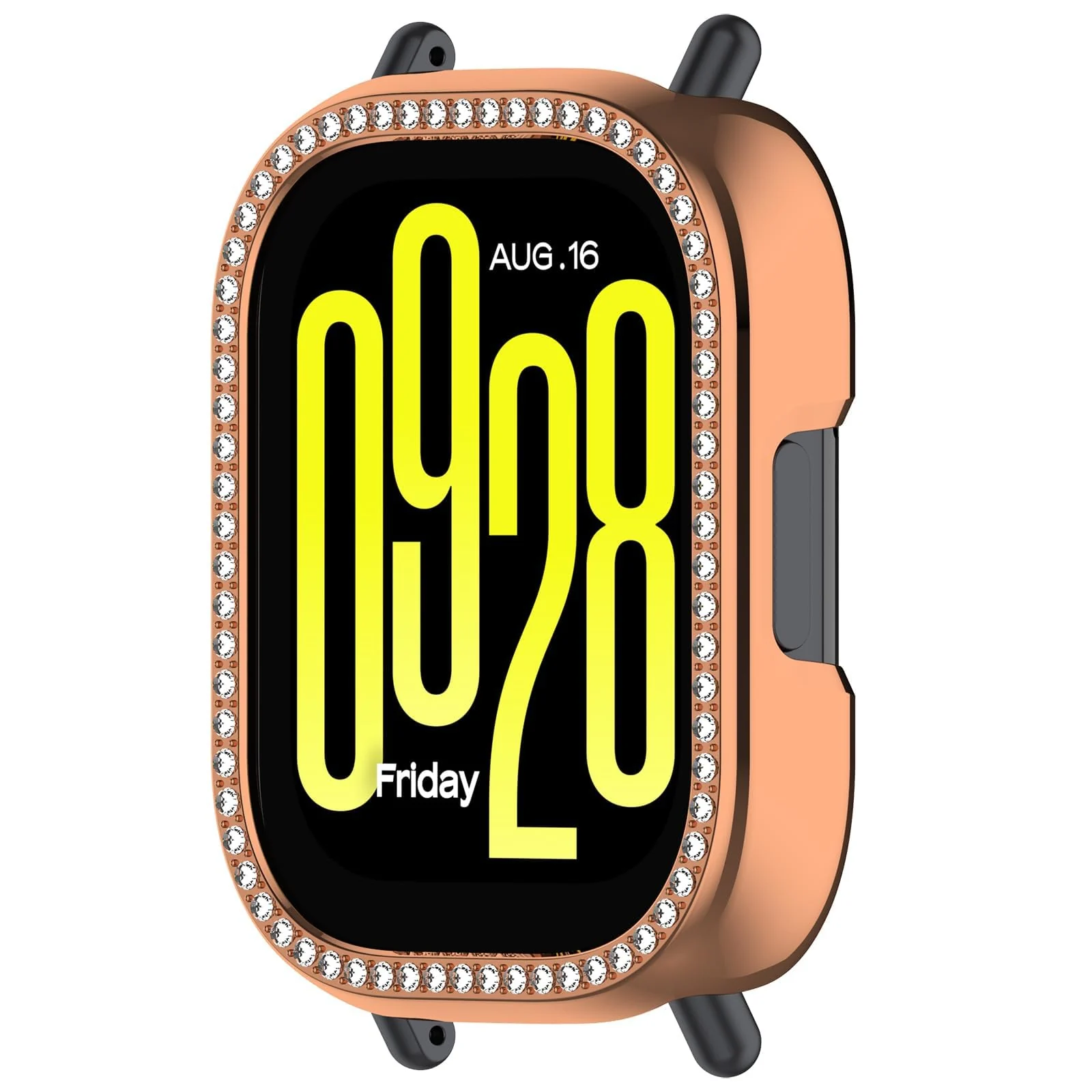 DL3 Mobilak Crystal-Decorated Watch Cover for Xiaomi Redmi Watch 5 Active, Scratch-resistant surface, Decorative glitter finish - Rose Gold