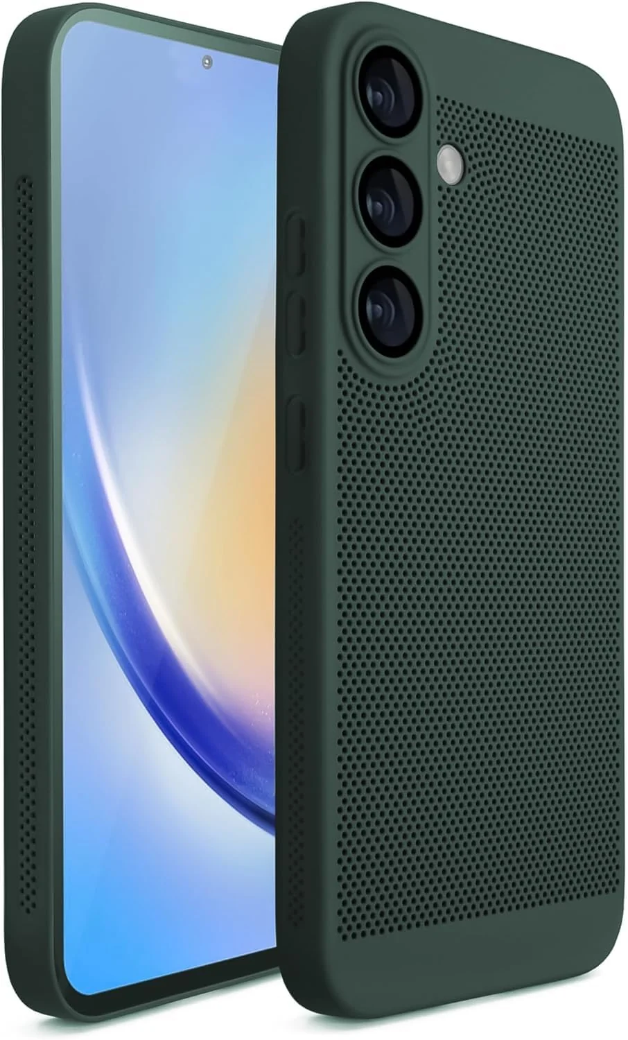Dl3 Mobilak Case For Samsung Galaxy A17 5G Heat Dissipation Case with Built-in Camera Lens Protector Slim Fit Breathable Cooling Anti-Fingerprint Hard PC Back Shockproof Cover (White)