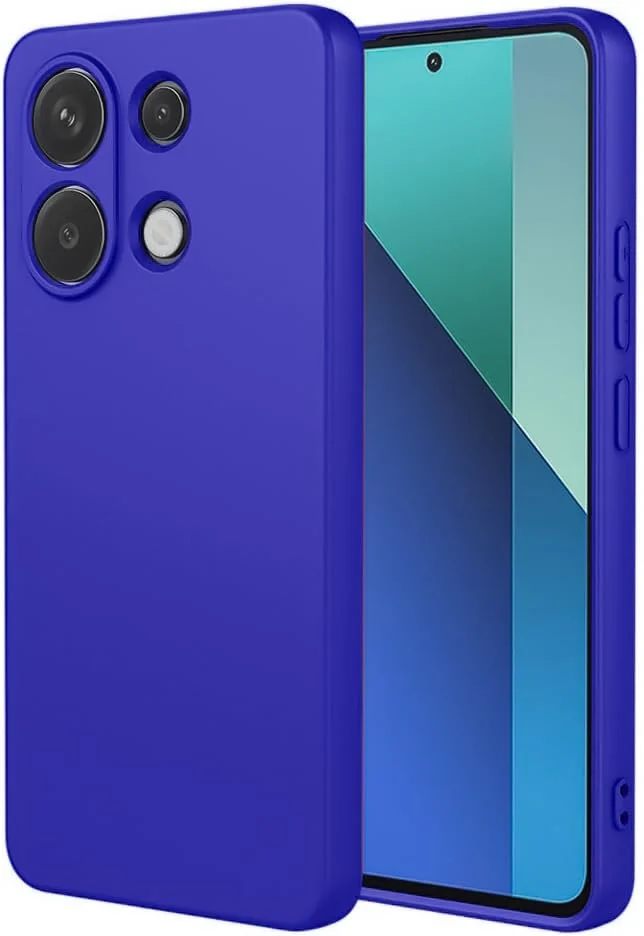DL3 Mobilak Liquid Silicone Protective Case for Xiaomi Redmi Note 13 4G with Microfiber Lining and Shockproof Design - Pepsi
