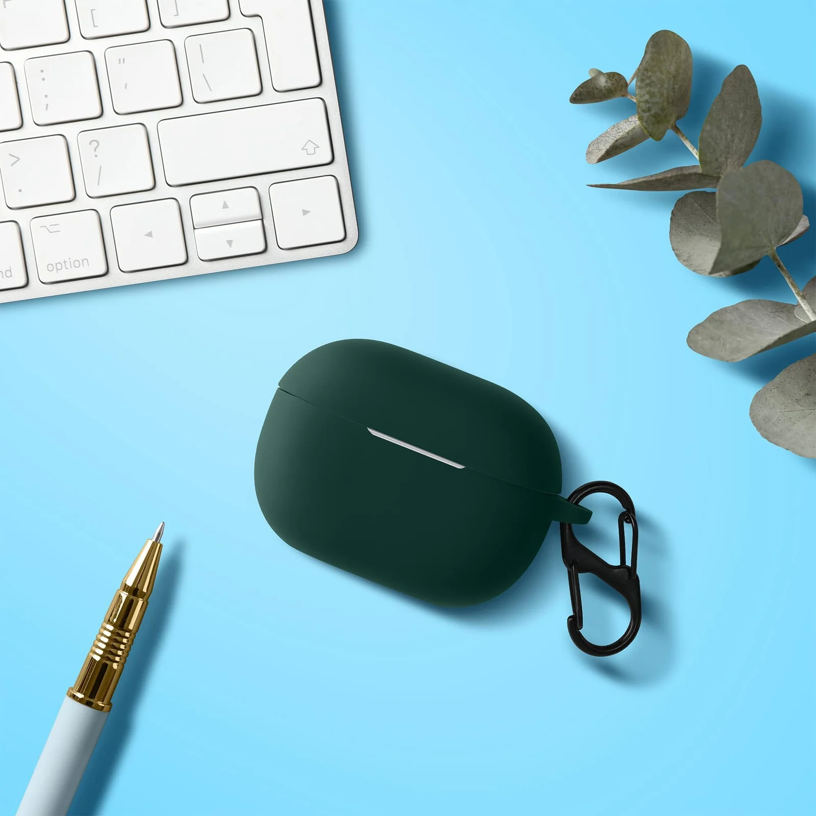 DL3 Mobilak Silicone Cover Case Compatible with Anker Soundcore Life P2i / Anker R100 Portable Protective Case Cover With Keychain For Anker P2 i / R100 - Green