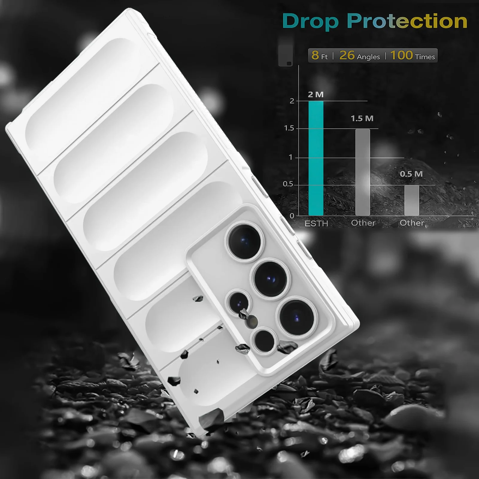 DL3 Mobilak Soft Silicone Protective Case for Samsung Galaxy S23 Ultra with Camera Protection and Shockproof Design - White