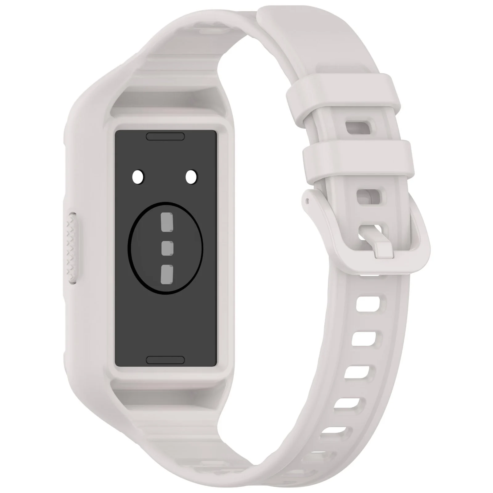 MOBIGON Rugged Silicone Strap with Bumper Case for Huawei Band 11 Pro, Stone