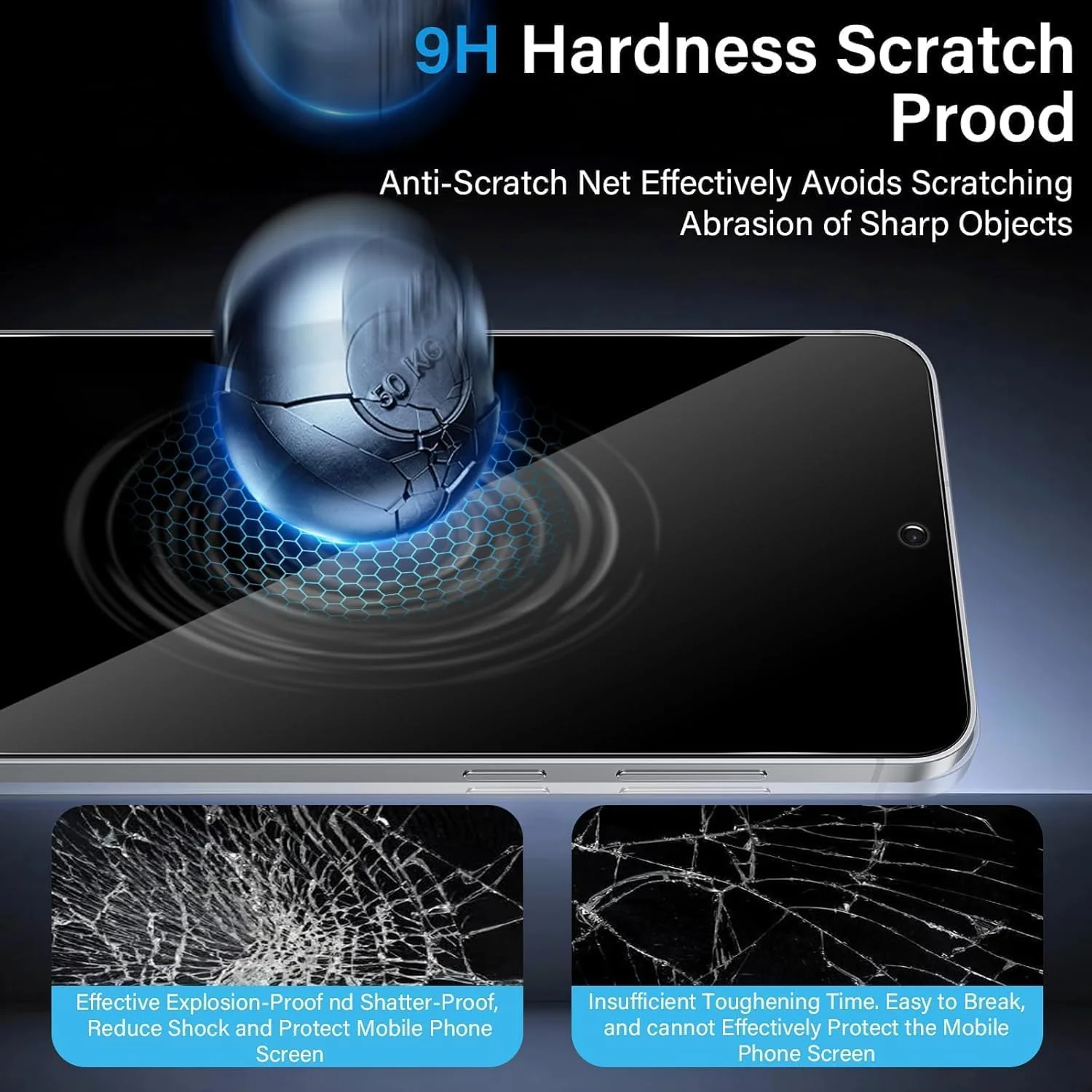 DL3 MOBILAK Anti-Spy 9H Tempered Glass Screen Protector for Samsung Galaxy S25 FE - Black