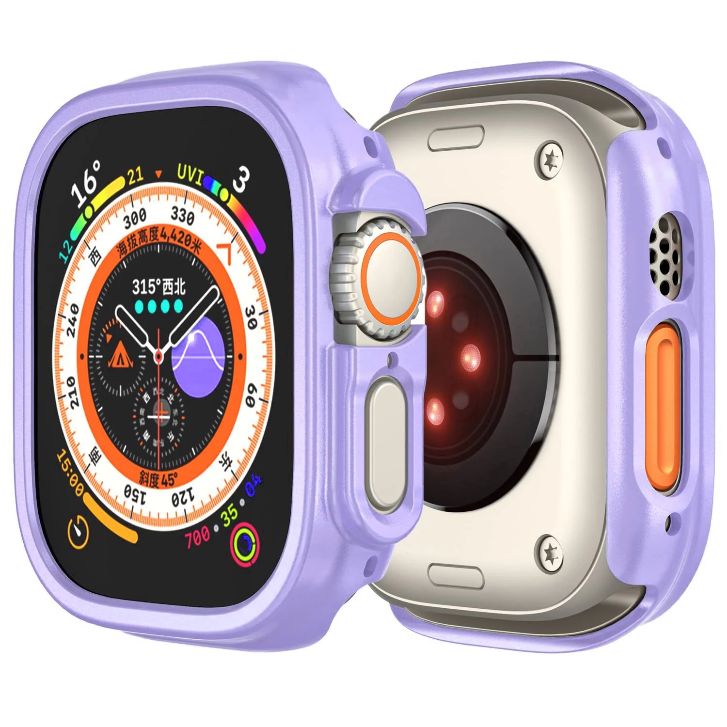 DL3 Mobilak Compatible For Apple Watch Ultra Case 49mm, Shockproof Ultra-Thin Hard PC Bumper Case All-Around Edge Protective Cover Frame[NO Screen Protector] for iWatch Accessories - Purple