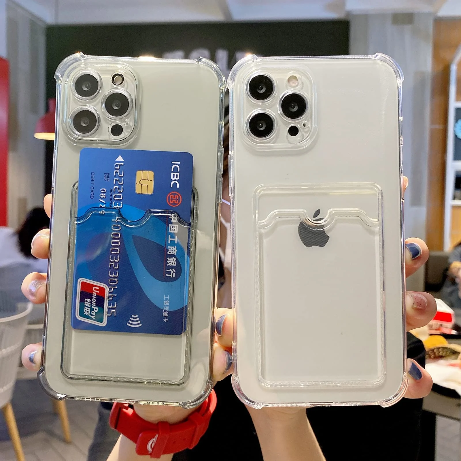 DL3 Mobilak Clear TPU Wallet Case with Card Slot and Camera Protection for Samsung Galaxy A73 - Transparent