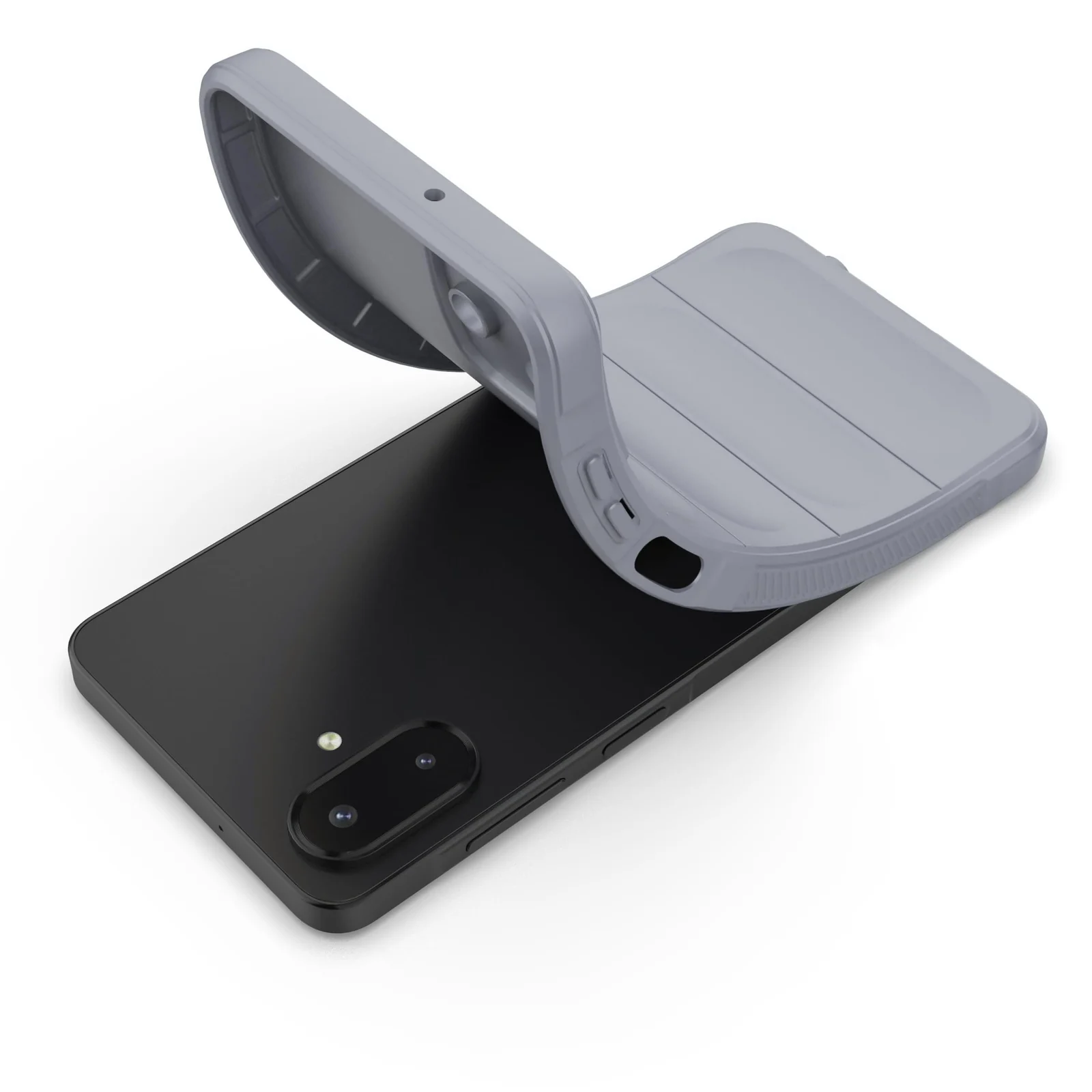 DL3 Mobilak Soft Silicone Protective Case for Samsung Galaxy A07 with Camera Protection and Shockproof Design - Gray