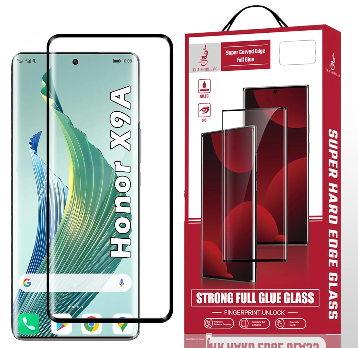 DL3 Mobilak Screen Protector for Honor X9A, Tempered Glass Screen Saver Premium HD Protective, Scratch Resistant, NO-Bubble, 9H Hardness, Full Coverage Film - Clear