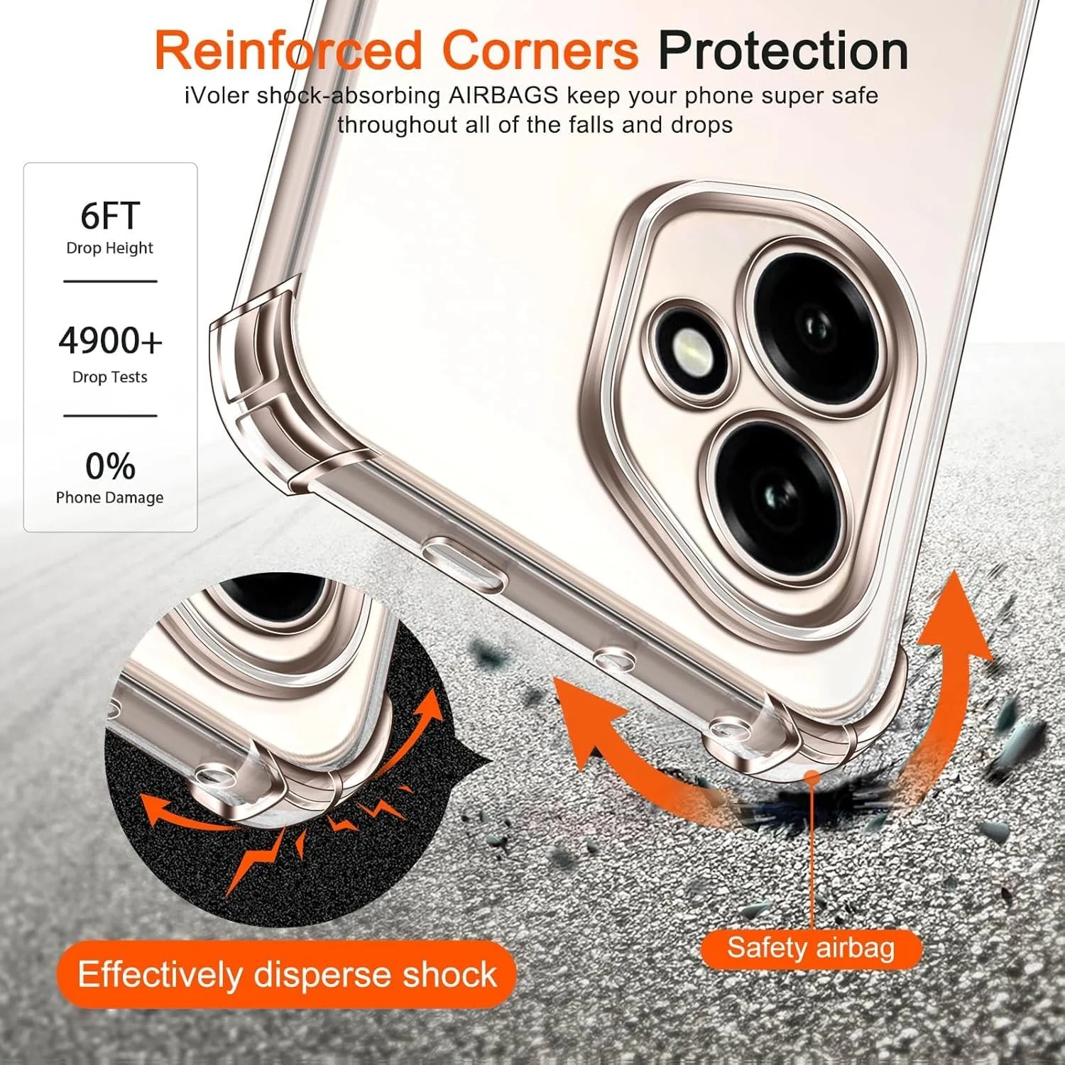 DL3 Mobilak Clear TPU Protective Case for Honor 400 5G with Camera Protection and Shockproof Design - Clear