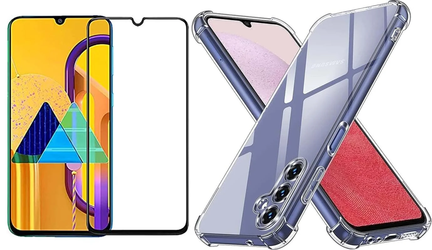 DL3 Mobilak Case Compatible with Samsung Galaxy A24 4G, Cover Silicone TPU Gorilla Anti-shock Protector Camera Shockproof Corners with 5D Screen Protector - Clear