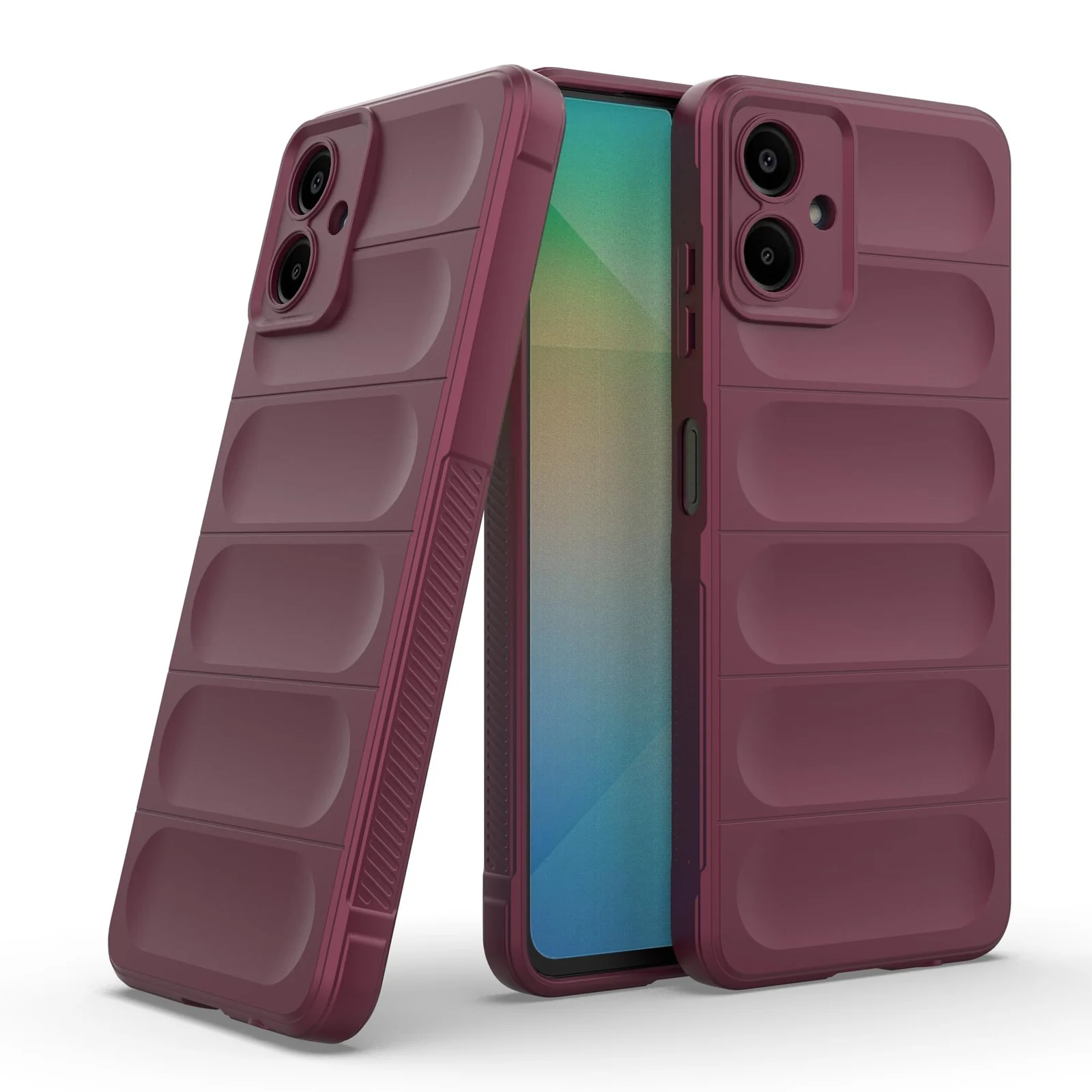 DL3 Mobilak Flexible Silicone and TPU Protective Case with Camera Protection for Samsung Galaxy A06 - Wine Red