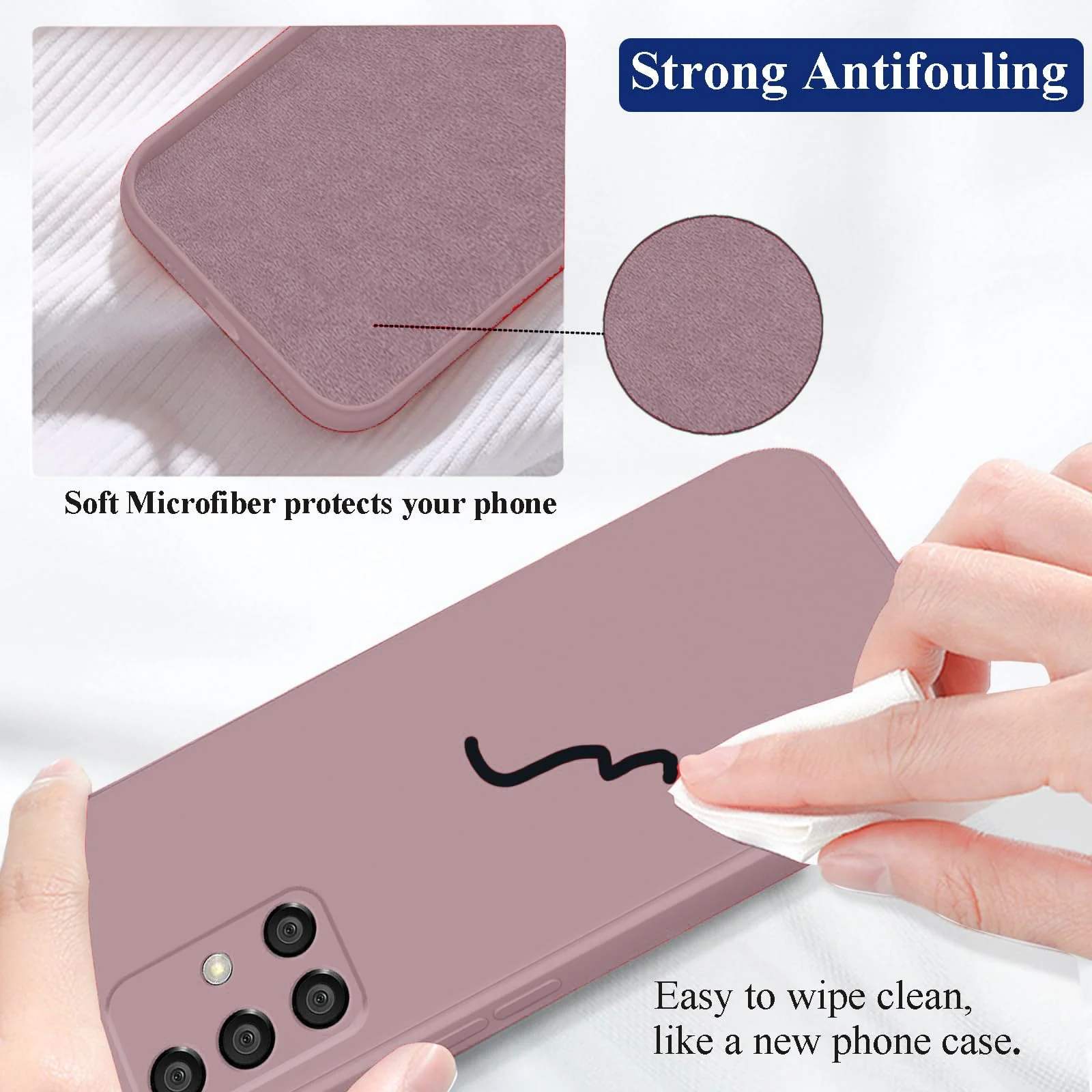 DL3 Mobilak Soft Silicone Protective Case for Samsung Galaxy A51 with Microfiber Lining and Shockproof Design - Cashmere