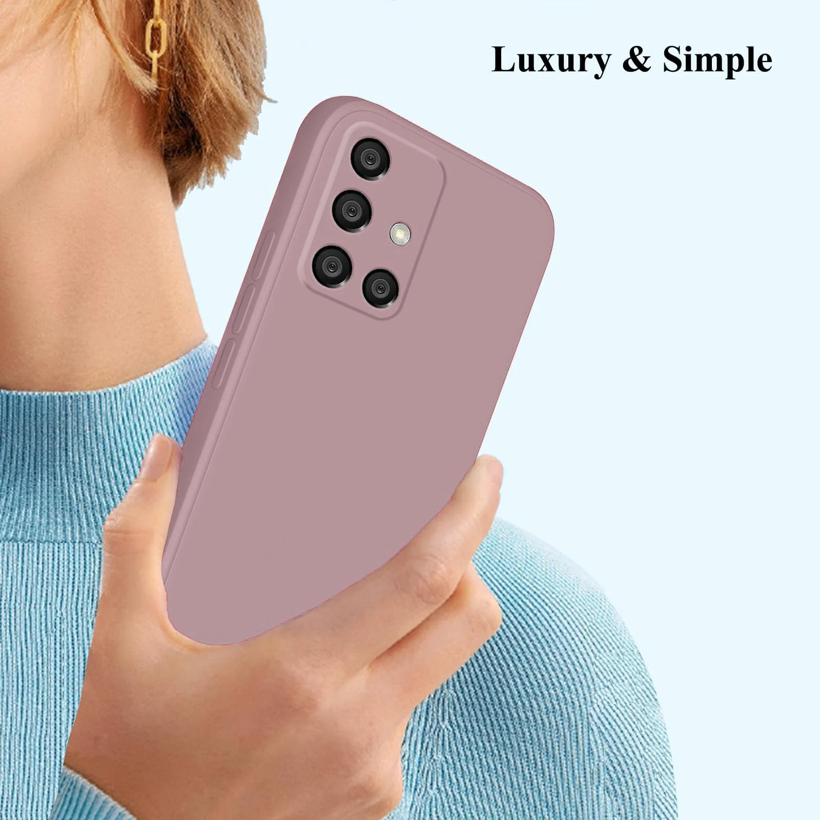 DL3 Mobilak Soft Silicone Protective Case for Samsung Galaxy A51 with Microfiber Lining and Shockproof Design - Cashmere