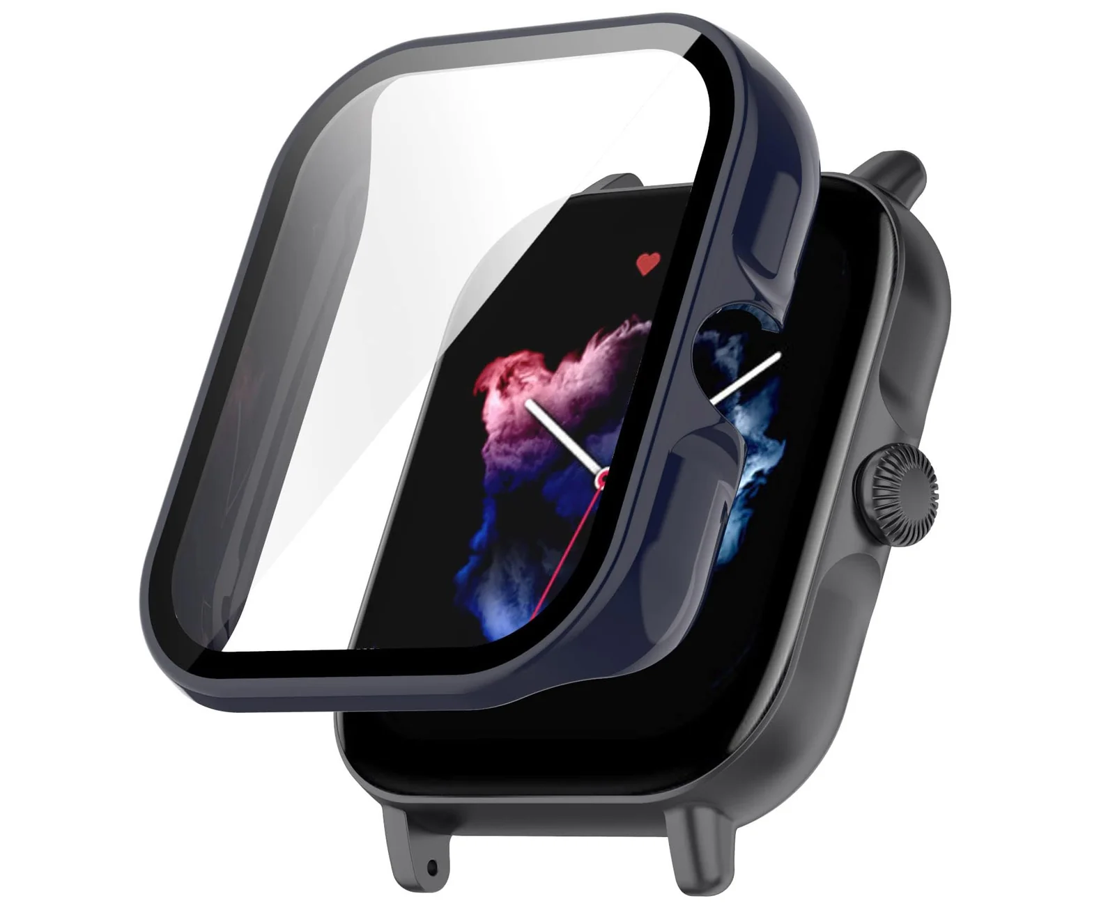 DL3 Mobilak Protective Case For Amazfit GTS 3, 9H Hardness PC Case Bumper Full Slim Protective Cover with Built-in Tempered Glass Screen Protector For Amazfit GTS3