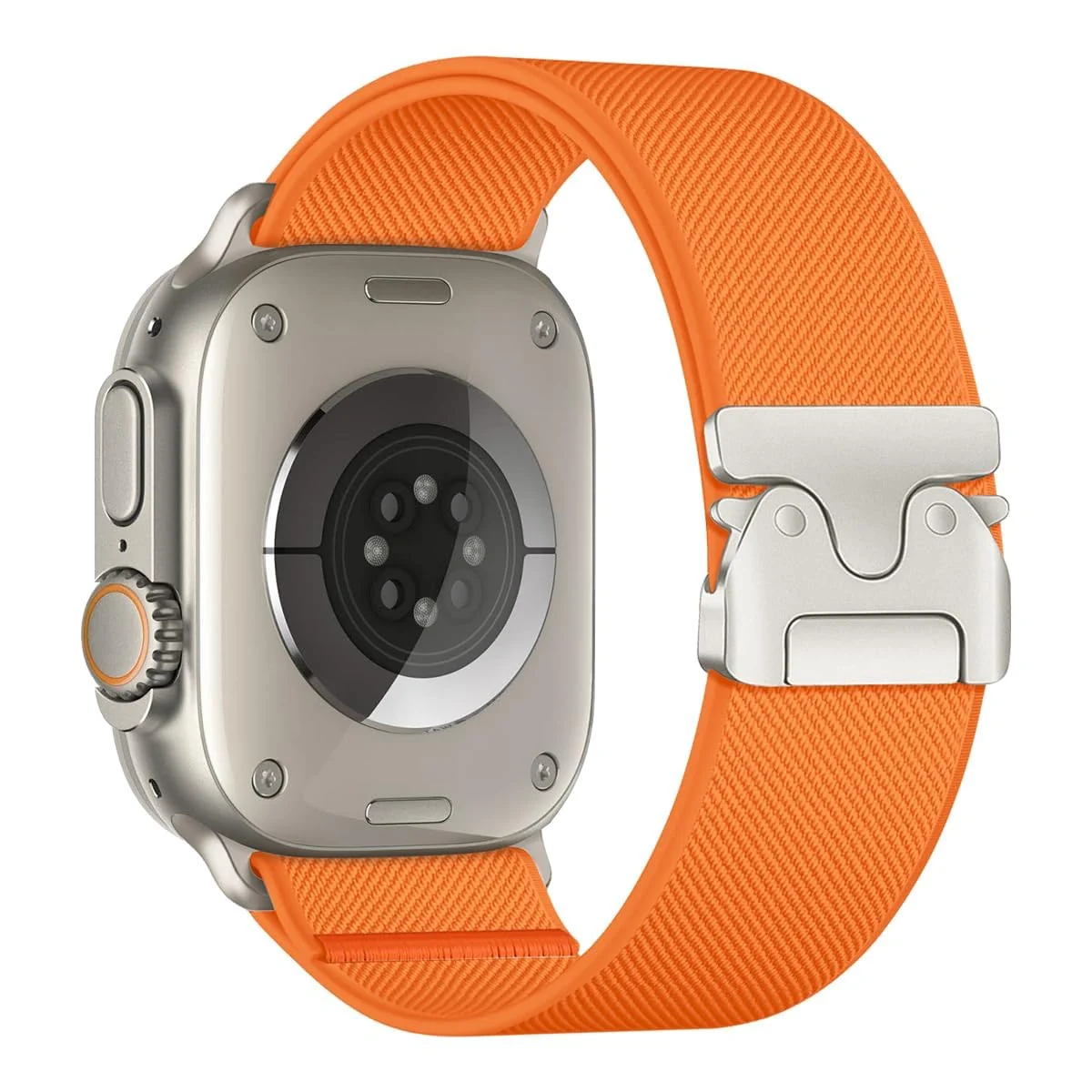 DL3 MOBILAK 22mm Elastic Nylon Parachute-Buckle Watch Strap for 22mm watch lugs - Orange