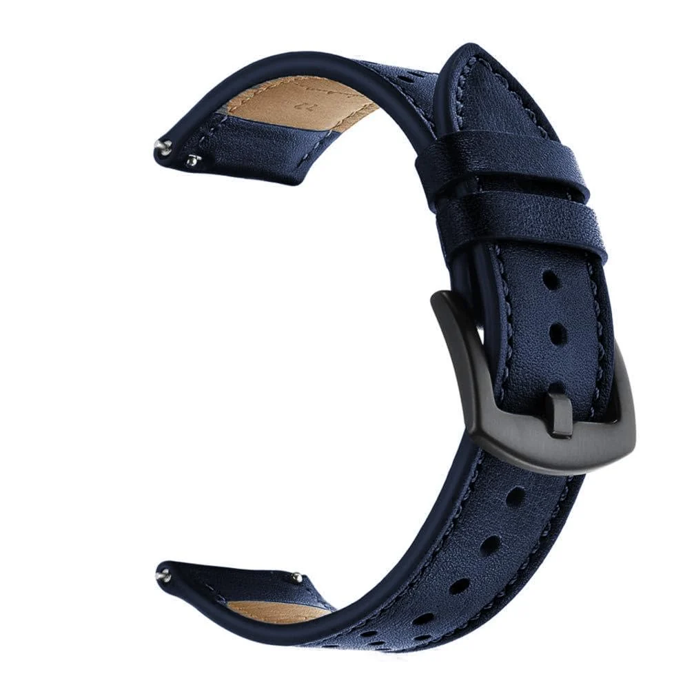 DL3 Mobilak Strap Leather 22MM Band For Samsung Galaxy Watch 3 45mm/Watch 46mm/Gear S3/Huawei watch GT5 GT4 GT3 46MM/Watch 4/3/GT2E/GT2 Pro/GT 3 Pro/GT5 Pro/GT GT2 46MM/Amazfit GTR 4/3/3 Pro/2/2e - A.Blue