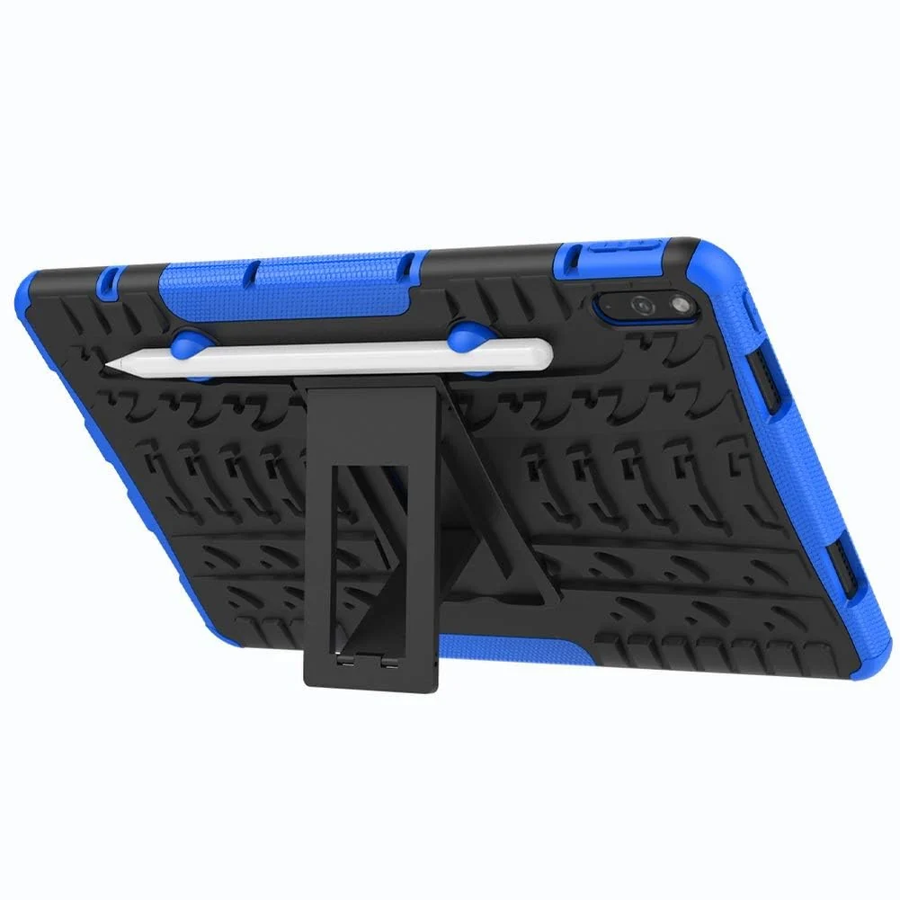 DL3 Mobilak Case For Huawei Matepad 10.4 Inch 2022/2020 tablet, Hybrid Rugged Armor Heavy Duty 2 in 1 TPU + PC Combo Dual Layer Shockproof Case with Kickstand - Blue