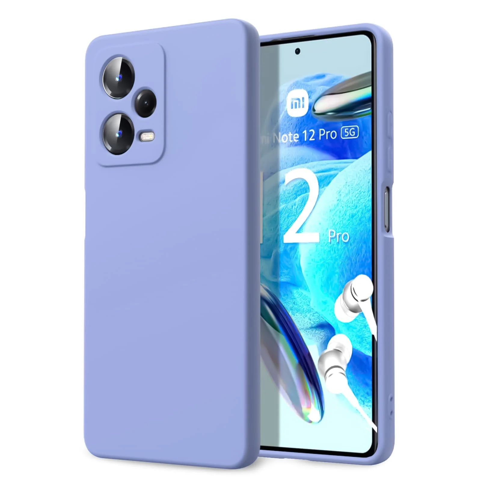 DL3 Mobilak Liquid Silicone Protective Case with Soft Microfiber Lining with Full Camera Protection for Xiaomi Redmi Note 12 Pro Plus 5G - Baby Blue