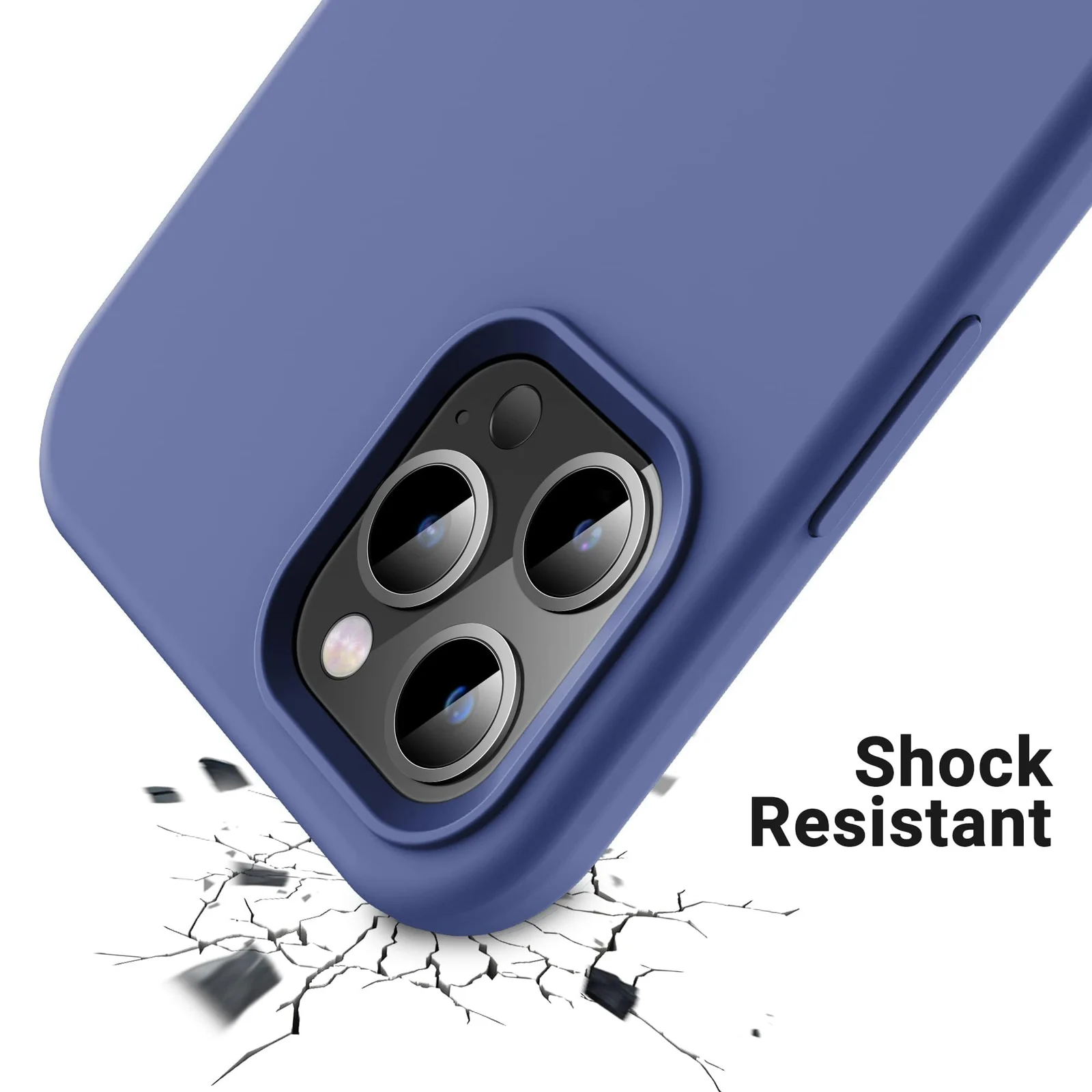 DL3 Mobilak Compatible with iPhone 12/12 Pro (6.1 Inch) Case, Liquid Silicone Case, Full Body Protective Cover, Shockproof, Slim Phone Case, Anti-Scratch Soft Microfiber Lining - Lavender Blue