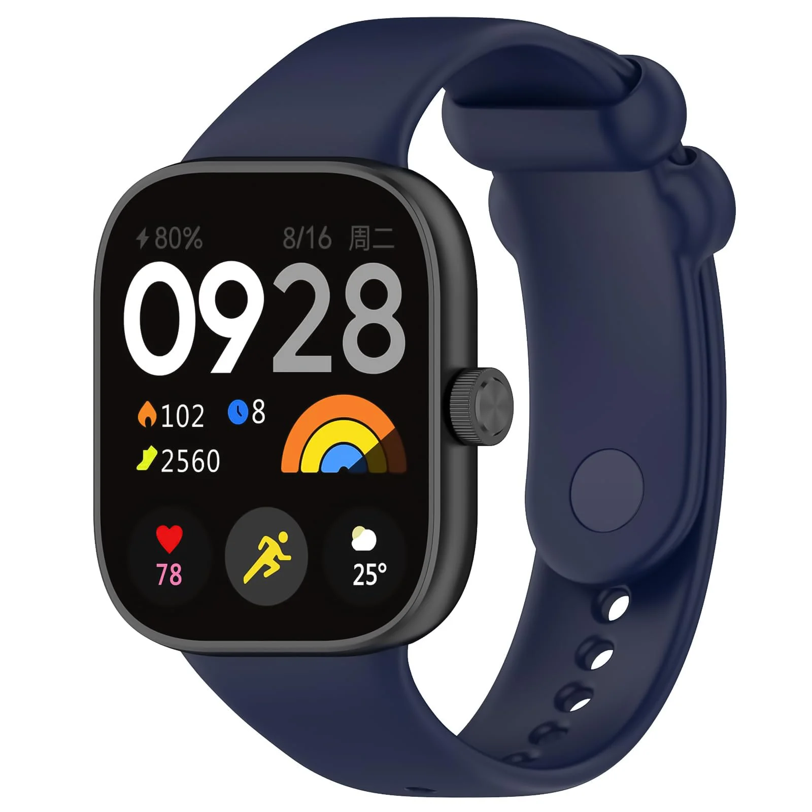 DL3 Mobilak Sport Strap Compatible with Xiaomi Redmi Watch 4/ Xiaomi Band 8 pro, Soft Silicone Sports Wristband for Men Women, Double Ring Adjustable Replacement (Midnight) - Midnight blue
