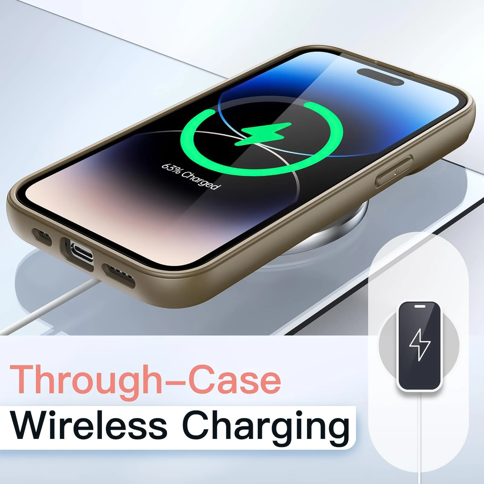 DL3 Mobilak Case For iPhone 16 Pro - 6.3-Inch, Crystal Clear [Not Yellowing] [Military Grade Drop Protection] Shockproof Protective Slim Cover - Desert
