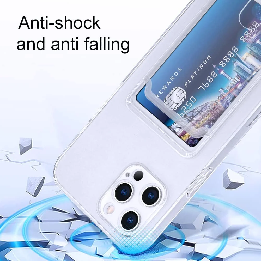 DL3 Mobilak Compatible with Apple iPhone 13 Pro Max (6.7 inch) Wallet Case with Card Holder, Precision Cut-Outs and TPU Bumper for Shock Absorption, Anti-Scratch Smudge-Proof (Matte ) - Clear