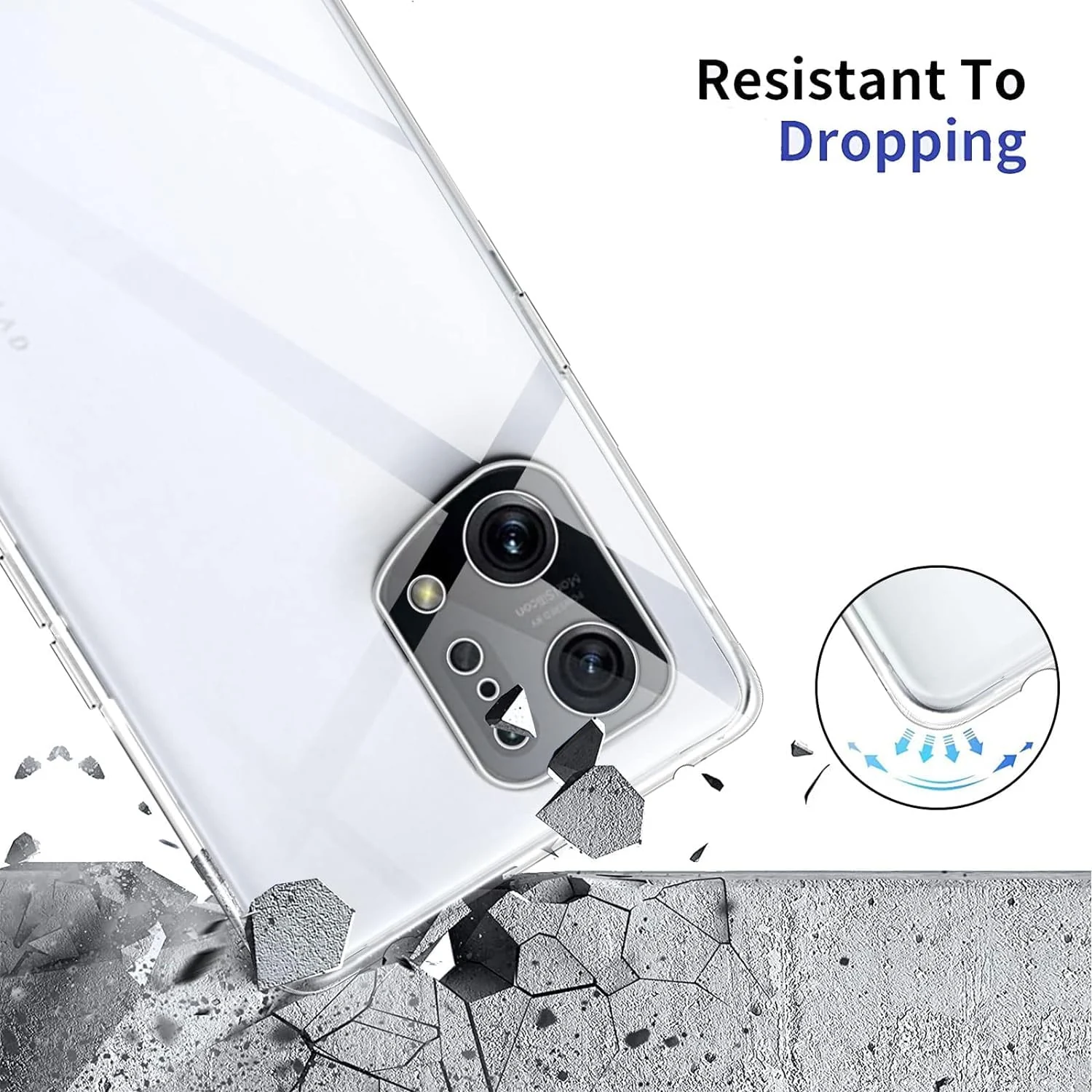 DL3 Mobilak Case Compatible with OPPO Find X5 Case Crystal Soft TPU Gel Case Flexible Silicone Anti-Scratch Camera Protection TPU Cover - Clear