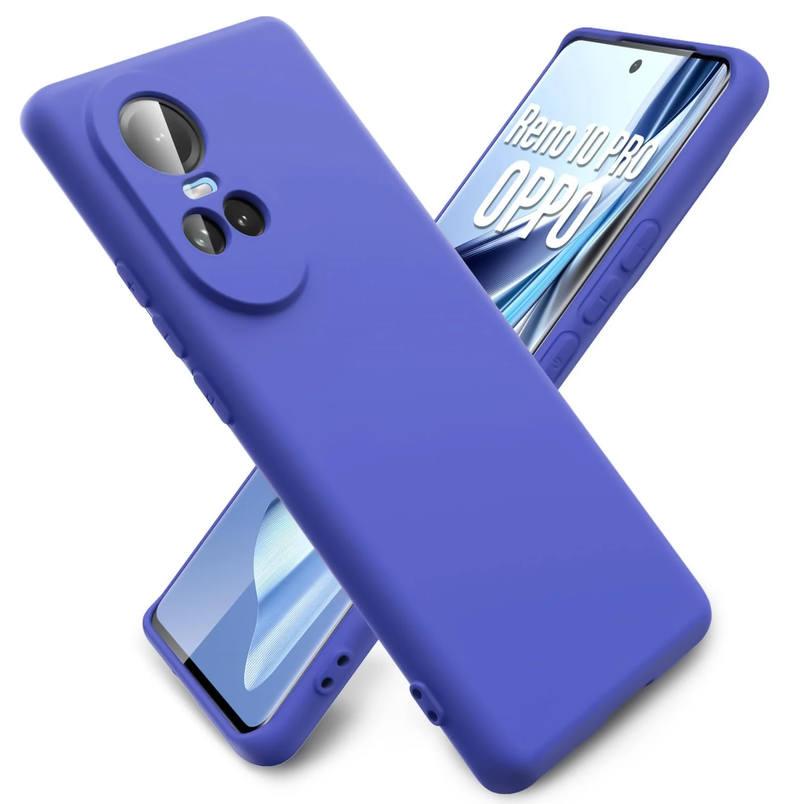 DL3 Mobilak Liquid Silicone Protective Case with Soft Microfiber Lining with Full Camera Protection for OPPO Reno 10 5G / OPPO Reno 10 Pro 5G - Light Blue