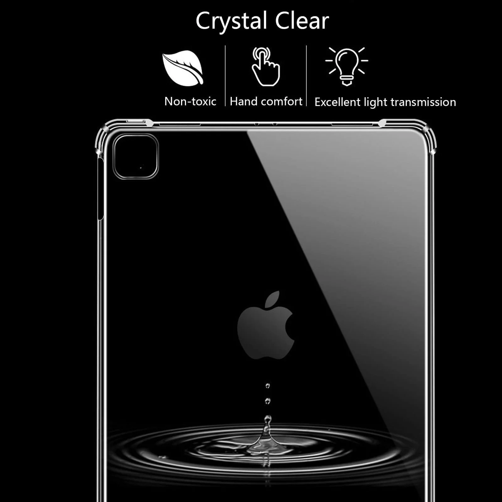 DL3 Mobilak Transparent Case Compatible with iPad Air 13 Inch M2 2024, iPad Pro 12.9 6th/5th Generation 2022/2021, Ultra Thin Silicone Shockproof Back Shell HD Transparent TPU Protective Cover - Clear