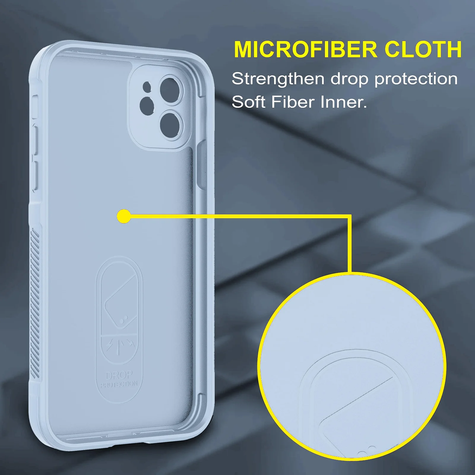 DL3 Mobilak Silicone Case for Apple iPhone 12 Heavy Duty Protective [Slim Fit] Shockproof Soft Flexible Protective Design Shock-Absorption TPU Cover With Camera Protection - Baby Blue