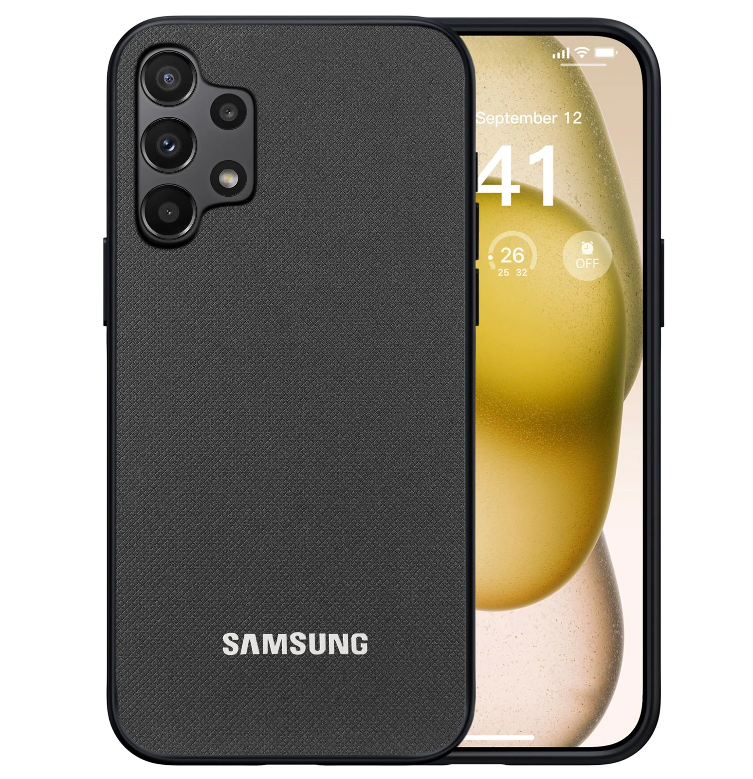 Dl3 Mobilak Compatible with Samsung Galaxy A13 4G Case Dual Layer Heavy Duty Cell Phone Protective Cover Shockproof Rugged with Non-Slip Textured - Black