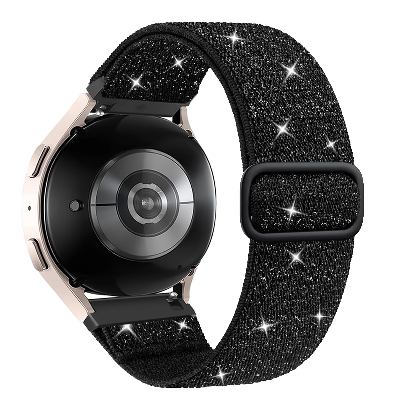 DL3 Mobilak Strap Nylon Loop 22MM Band For Xiaomi Redmi Watch 5 Active/5 Lite/Samsung Galaxy Watch 3 45mm/Watch 46mm/Gear S3/For Huawei watch GT5 GT4 GT3 GT2 GT 46MM/GT2E/GT2 Pro/GT 3 Pro/GT5 Pro - Shiny Black