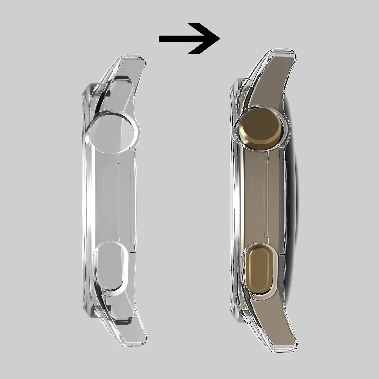 DL3 Mobilak Protective Watch Cover with Screen Protector for Huawei Watch GT3 46mm, Slim, lightweight profile - Clear