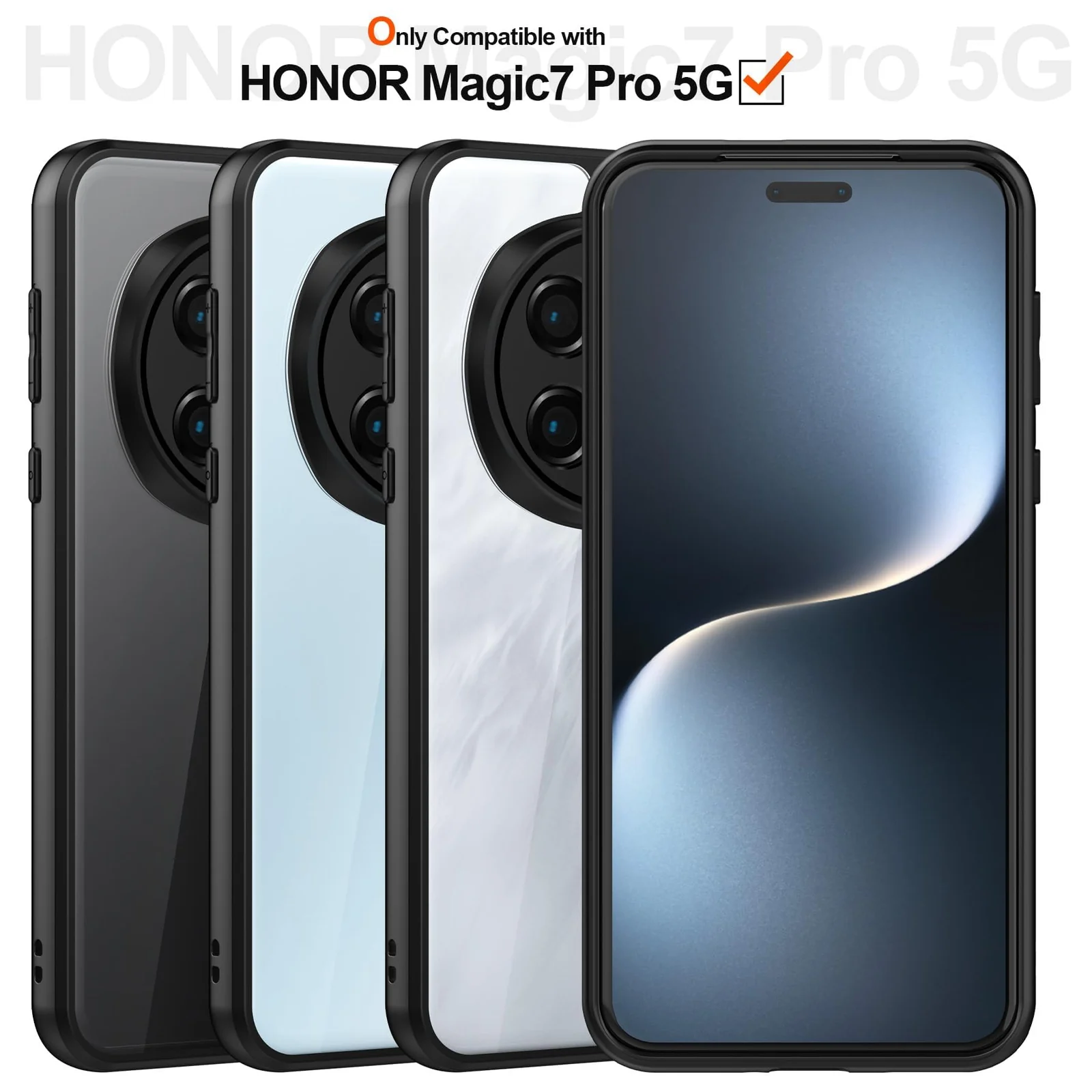 DL3 Mobilak Soft Silicone Protective Case for Honor Magic 7 Pro 5G with Camera Protection and Military-Grade Protection - Black