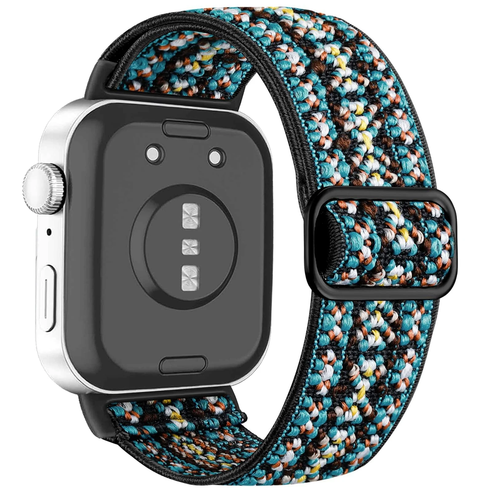 DL3 MOBILAK Elastic Nylon Watch Strap for Huawei Watch Fit 4 Pro / Fit 3, Embroidery Blue