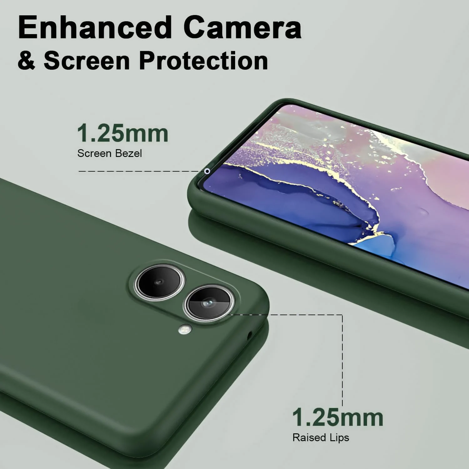 DL3 Mobilak Liquid Silicone Protective Case for realme 10 4G with Microfiber Lining and Shockproof Design - Green
