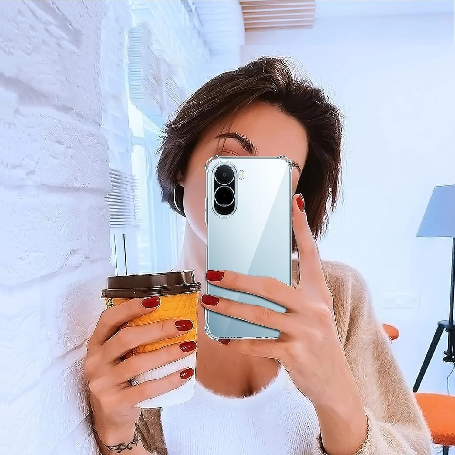 DL3 Mobilak Case Compatible with Redmi A7 Pro 4G / Poco C85X 5G, Cover SiliconeTransparent TPU Gorilla Anti-shock Protector Camera Shockproof Corners - Clear