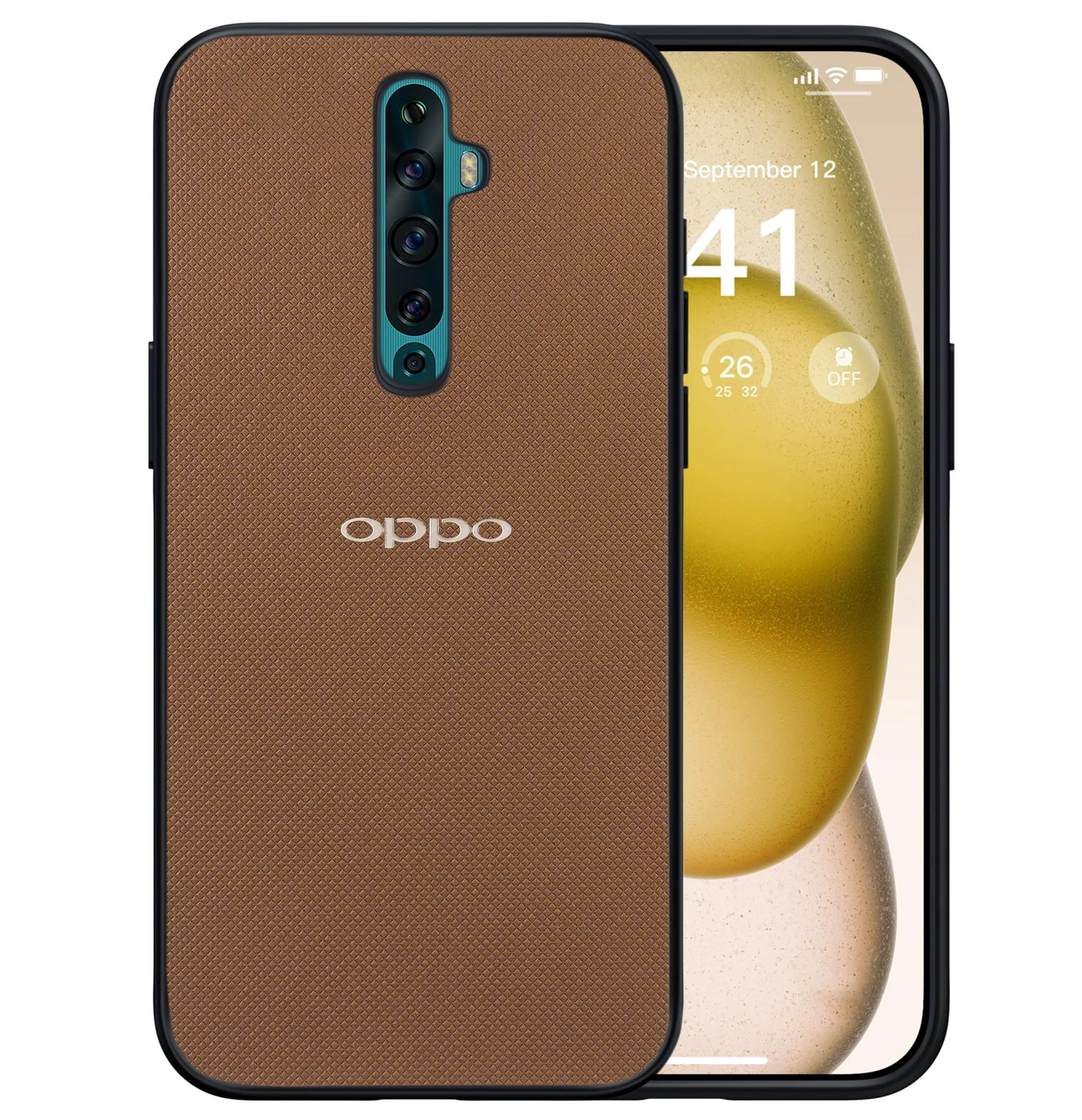 Dl3 Mobilak Compatible with Oppo Reno 2F / Reno 2Z Case Dual Layer Heavy Duty Cell Phone Protective Cover Shockproof Rugged with Non-Slip Textured - Black